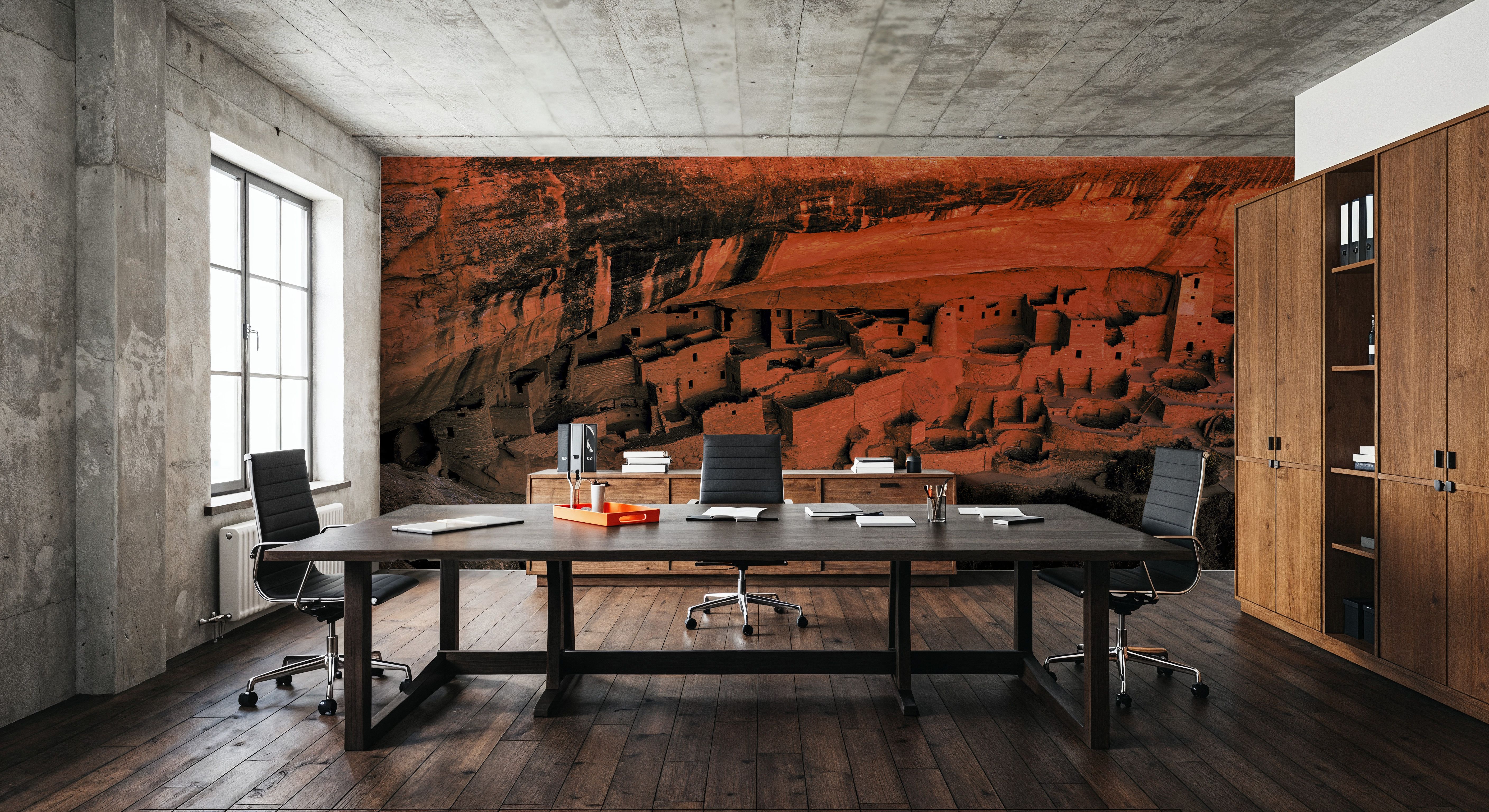 Ancient Mesa Dwelling Red, Wallpaper