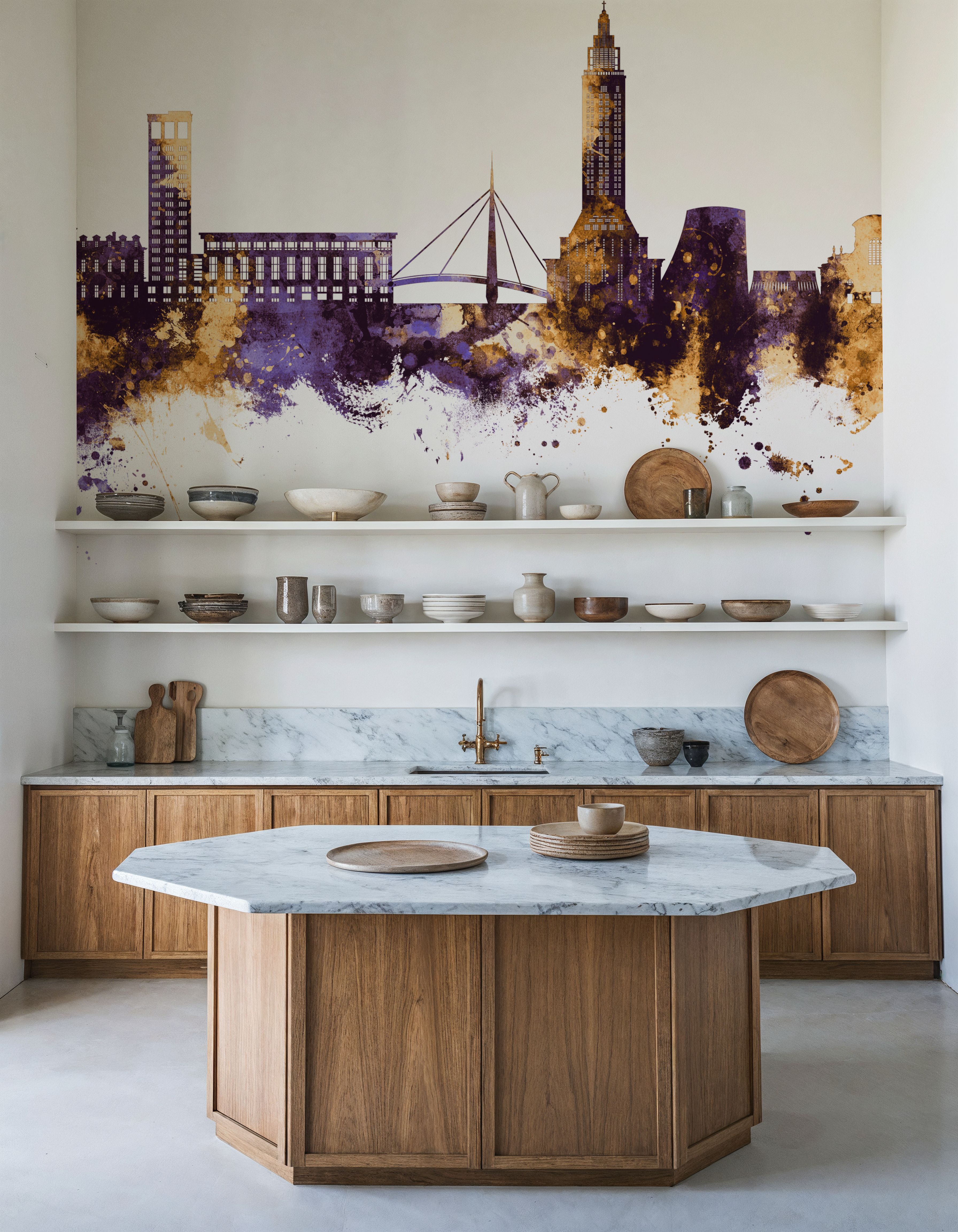 Le Havre France Skyline Purple & Gold