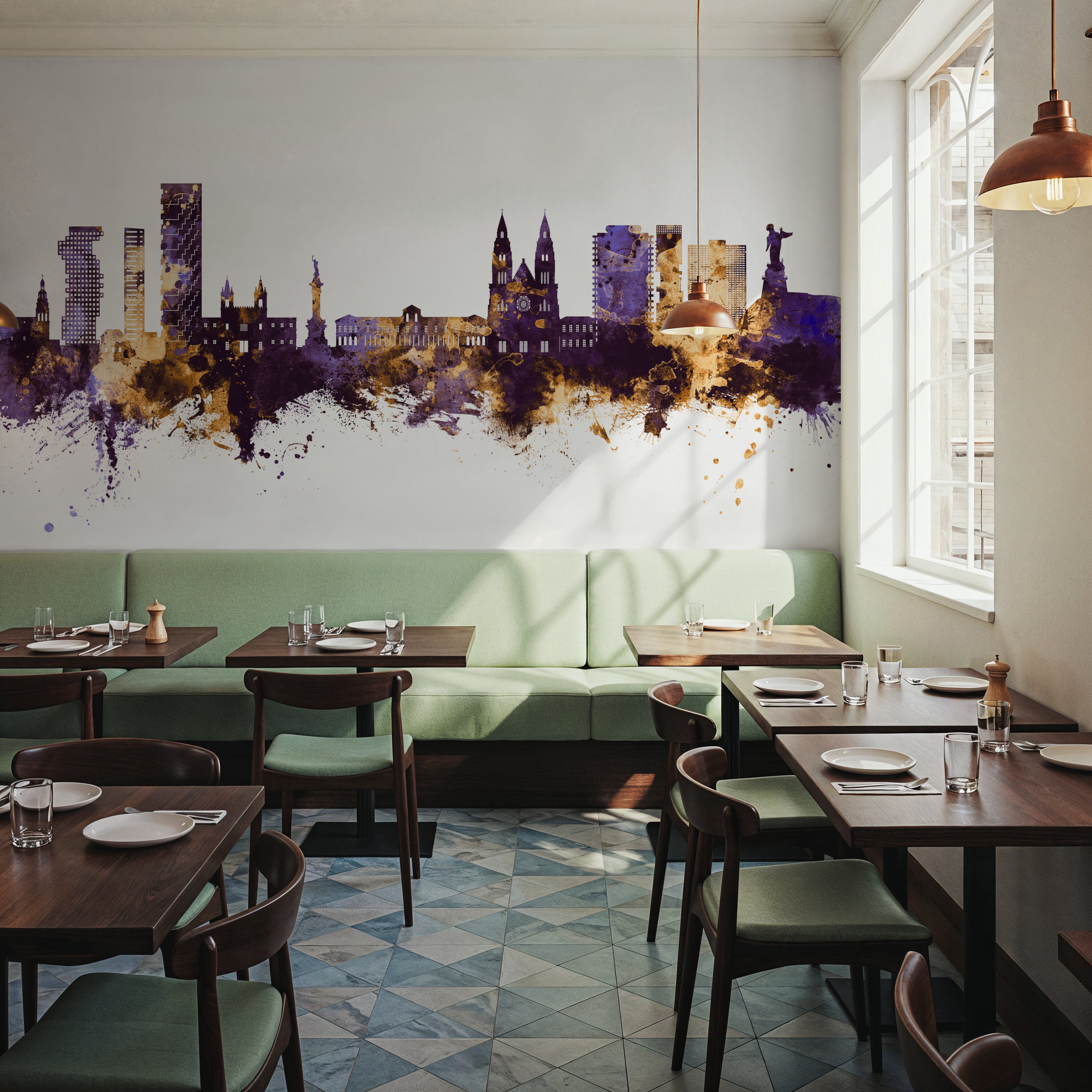 Quito Ecuador Skyline Purple & Gold