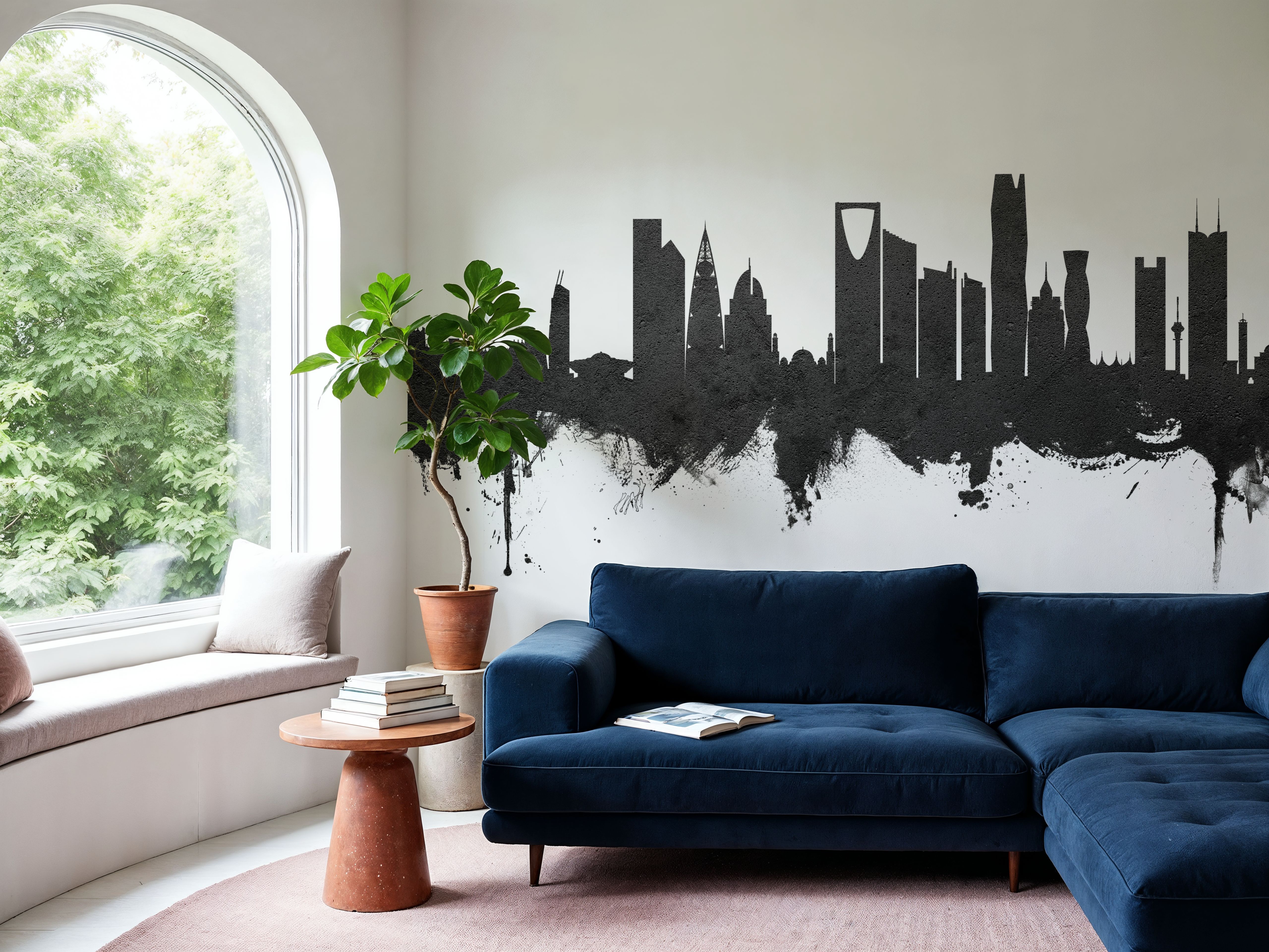 Riyadh Saudi Arabia Skyline Black & White