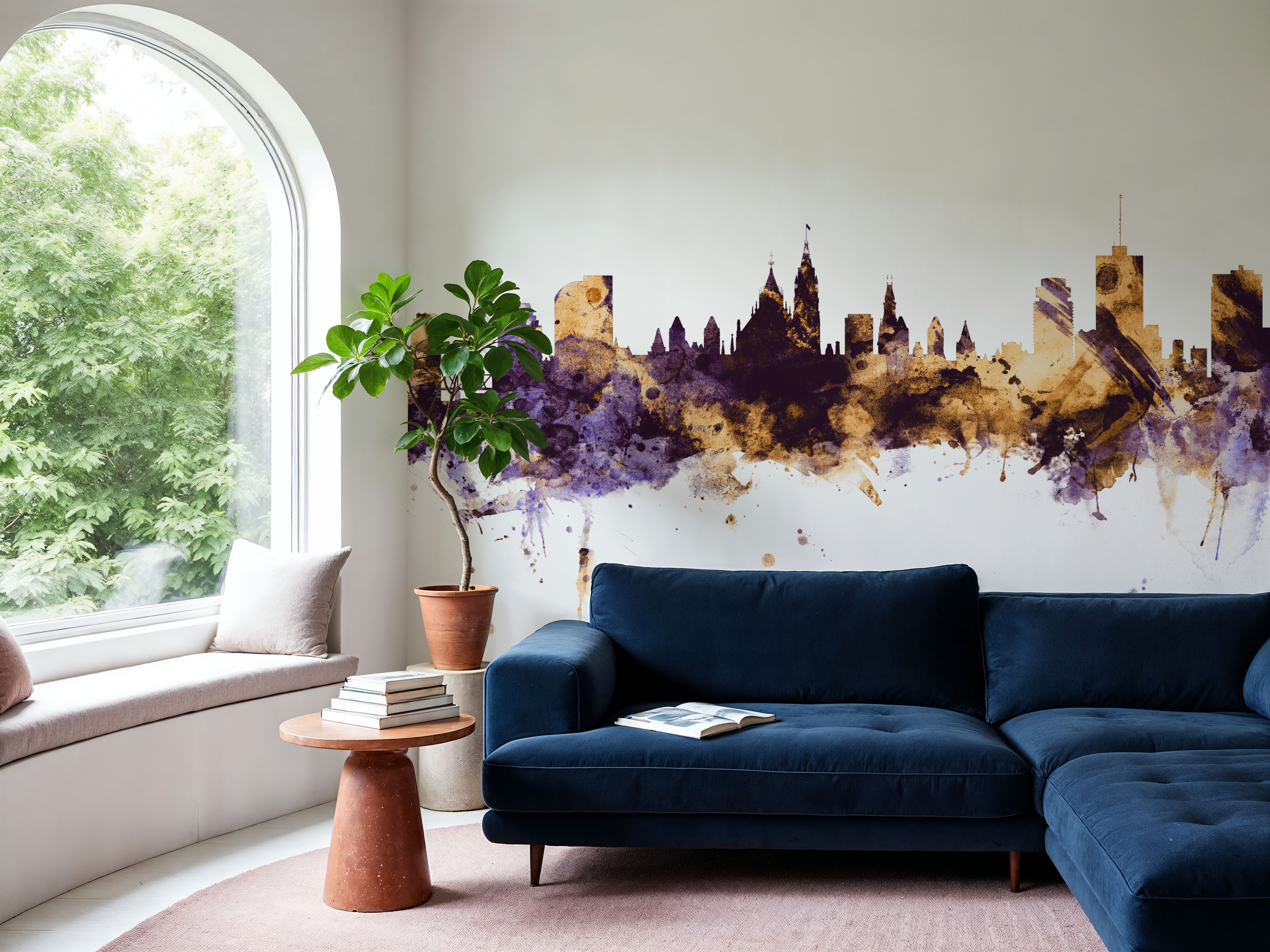 Ottowa Canada Skyline Purple & Gold