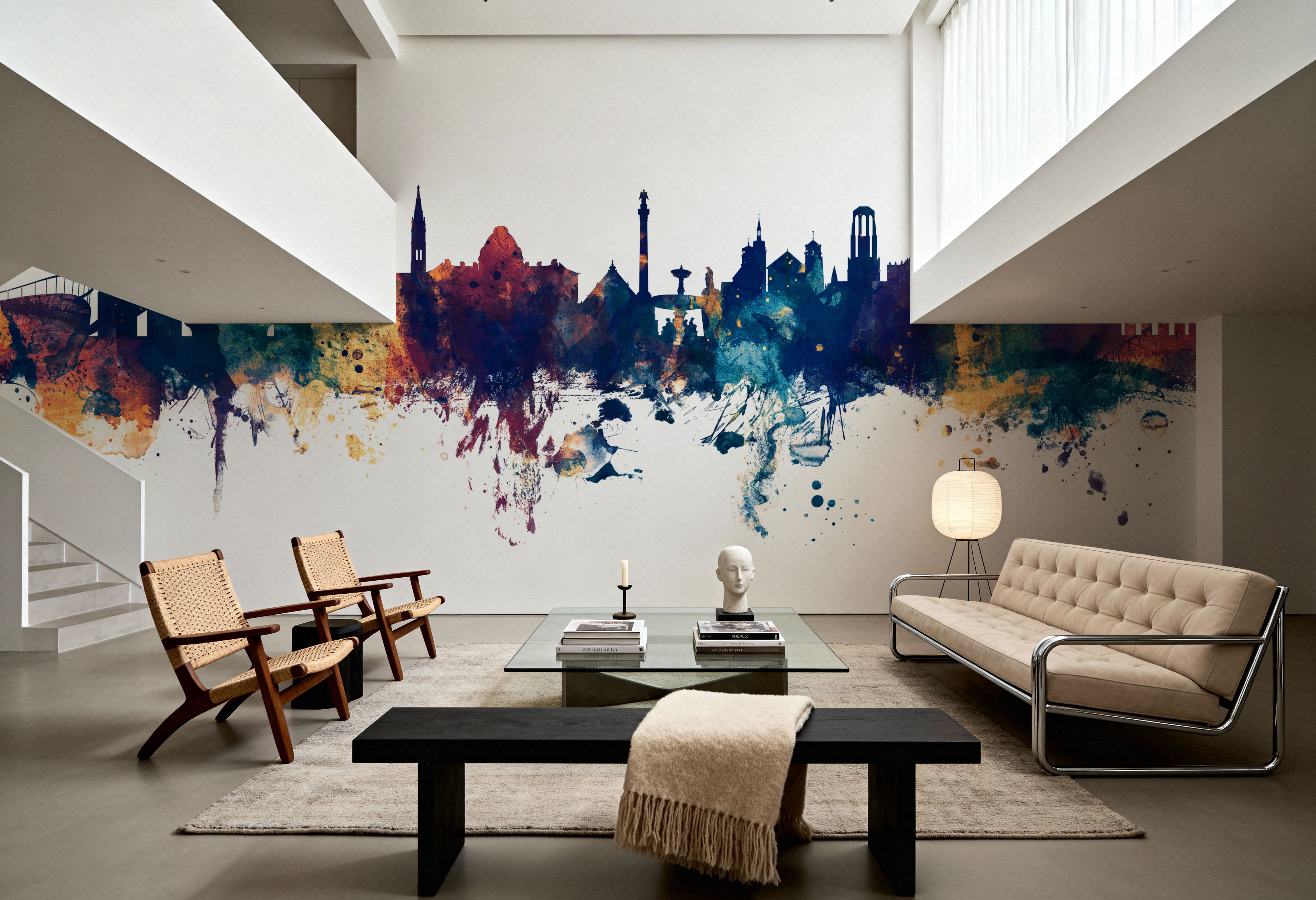 Stuttgart Germany Skyline Blue & Bronze