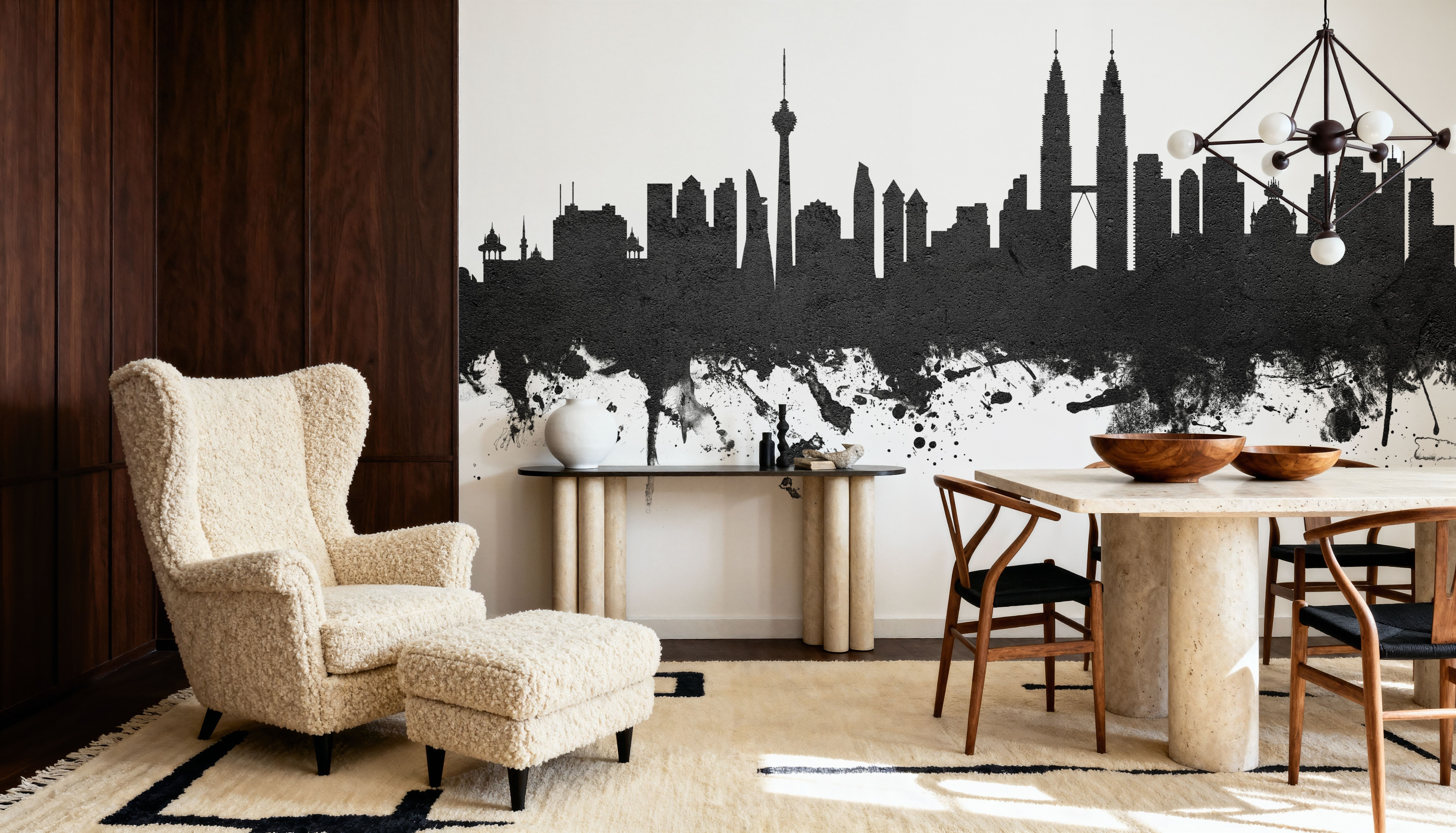 Kuala Lumpur Skyline Black & White