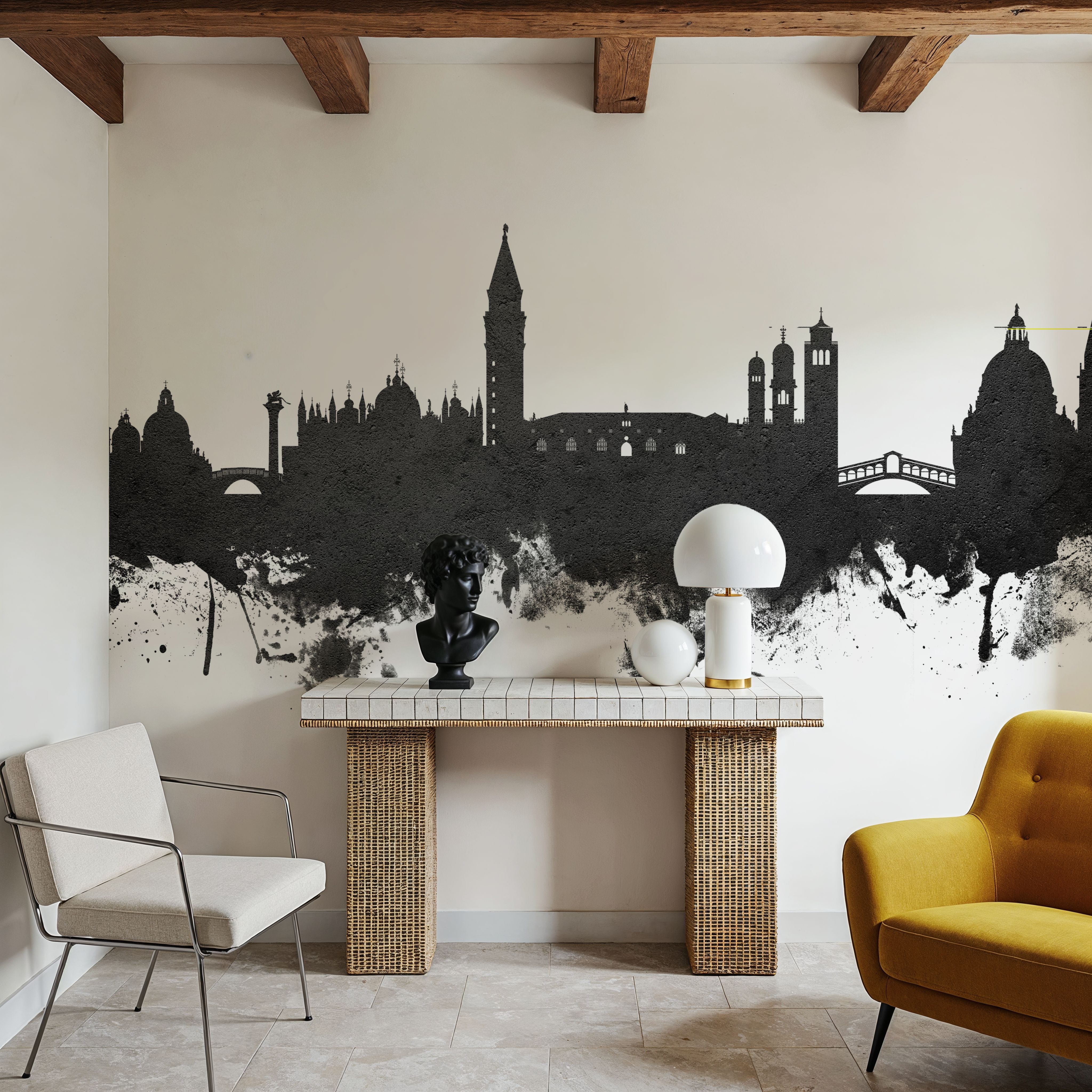 Venice Itay Skyline Black & White