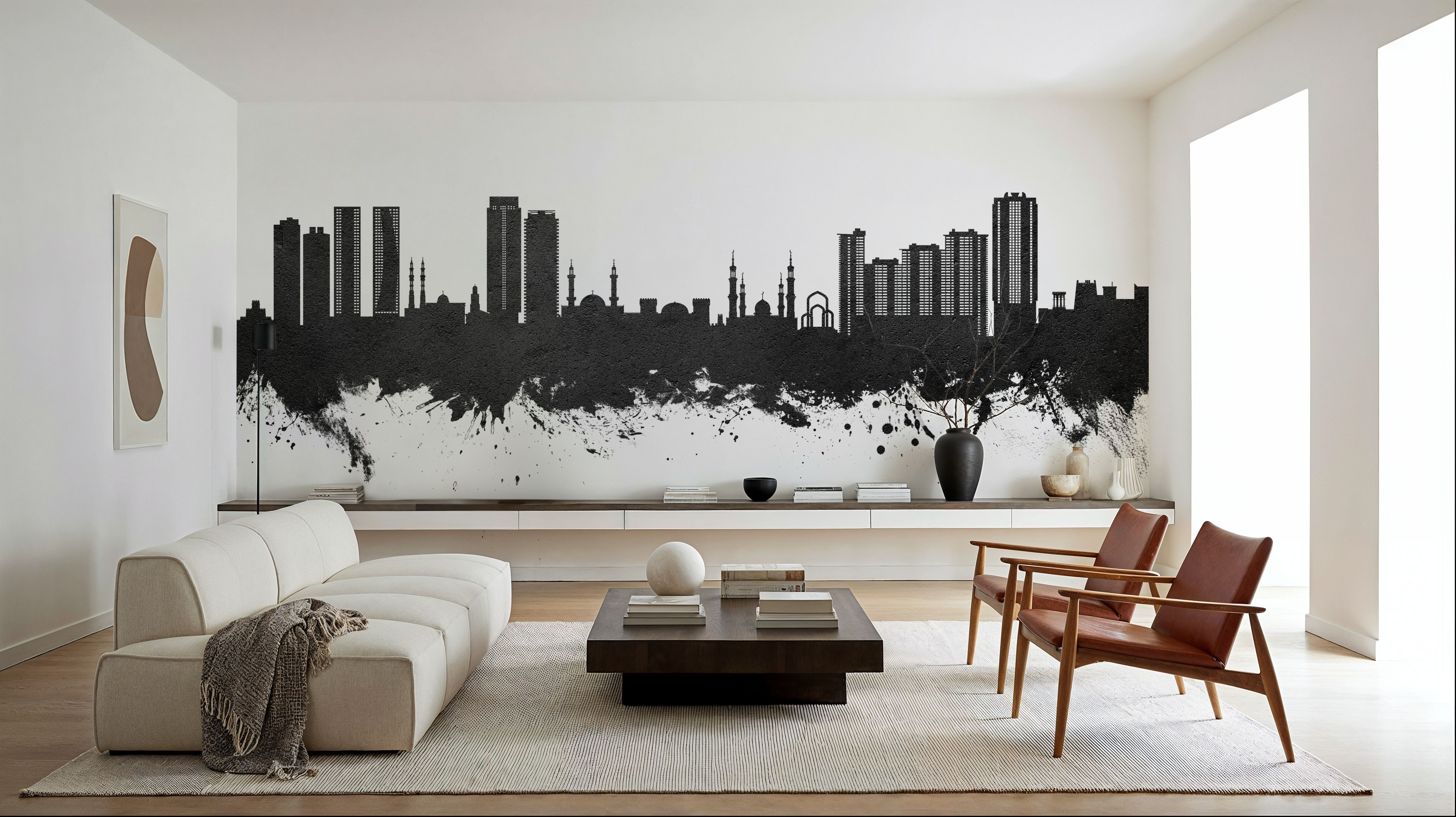 Ajman Skyline Black & White