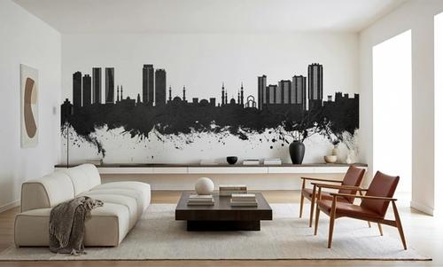 Ajman Skyline Black & White