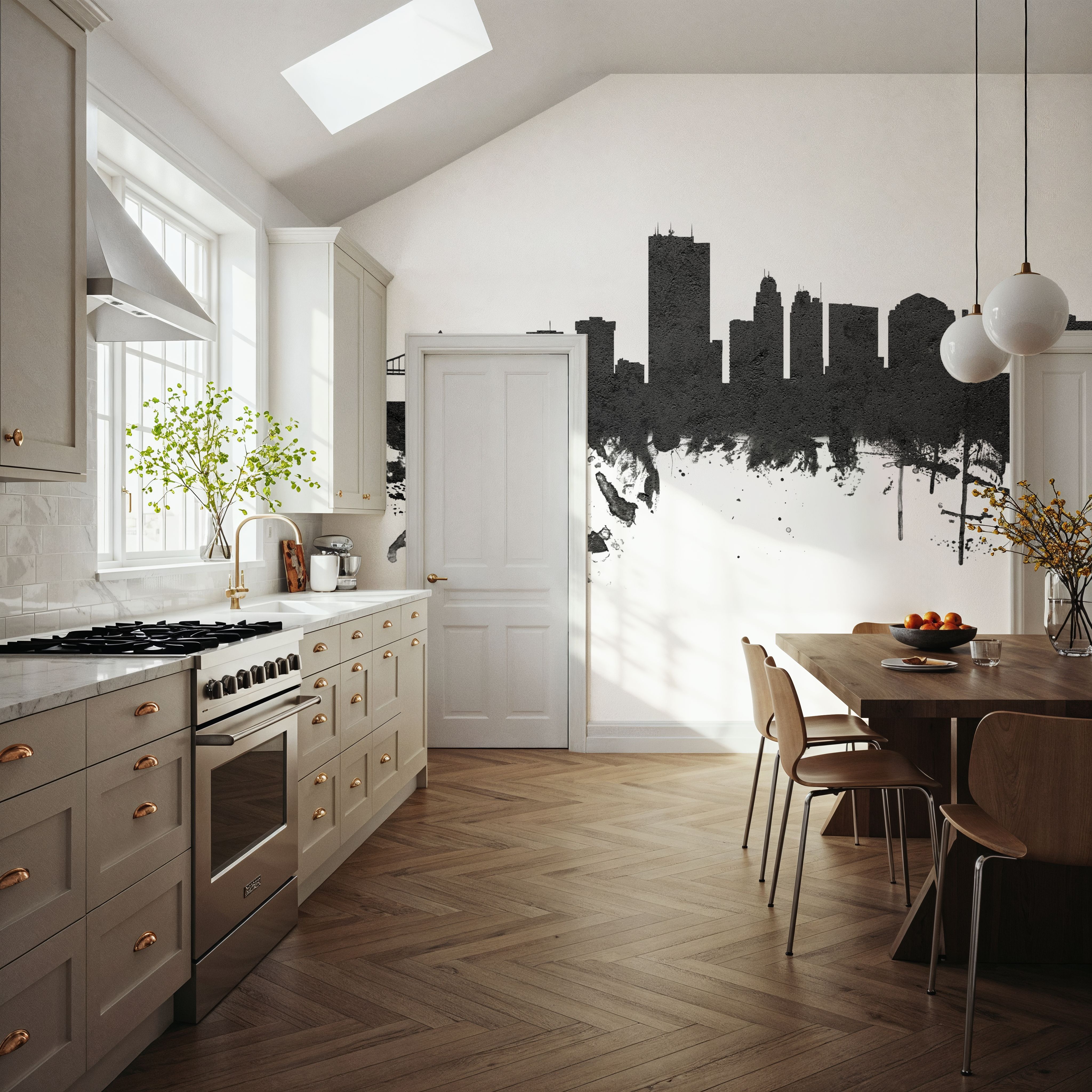 Toledo Ohio Skyline Black & White