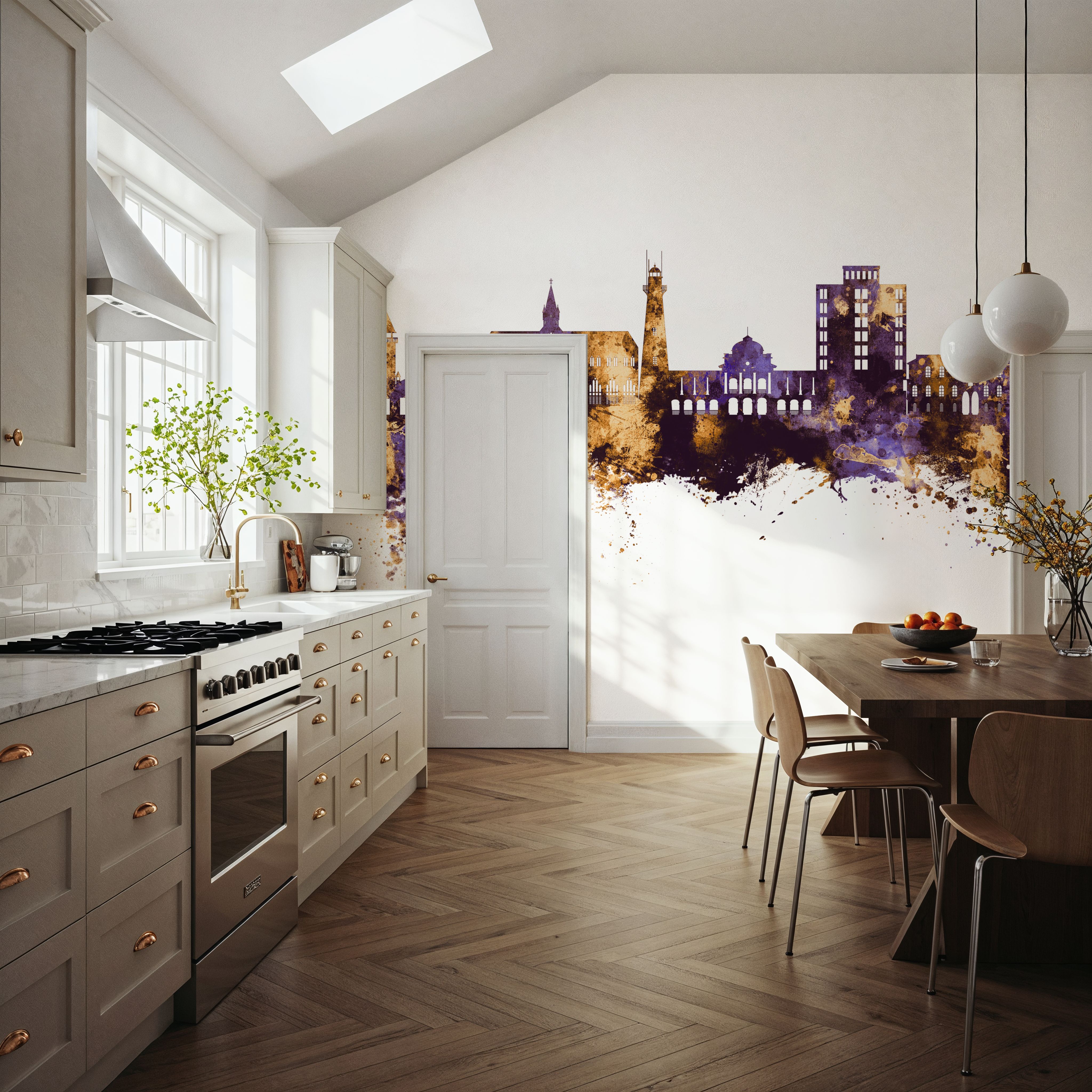 Georgetown Guyana Skyline Purple & Gold