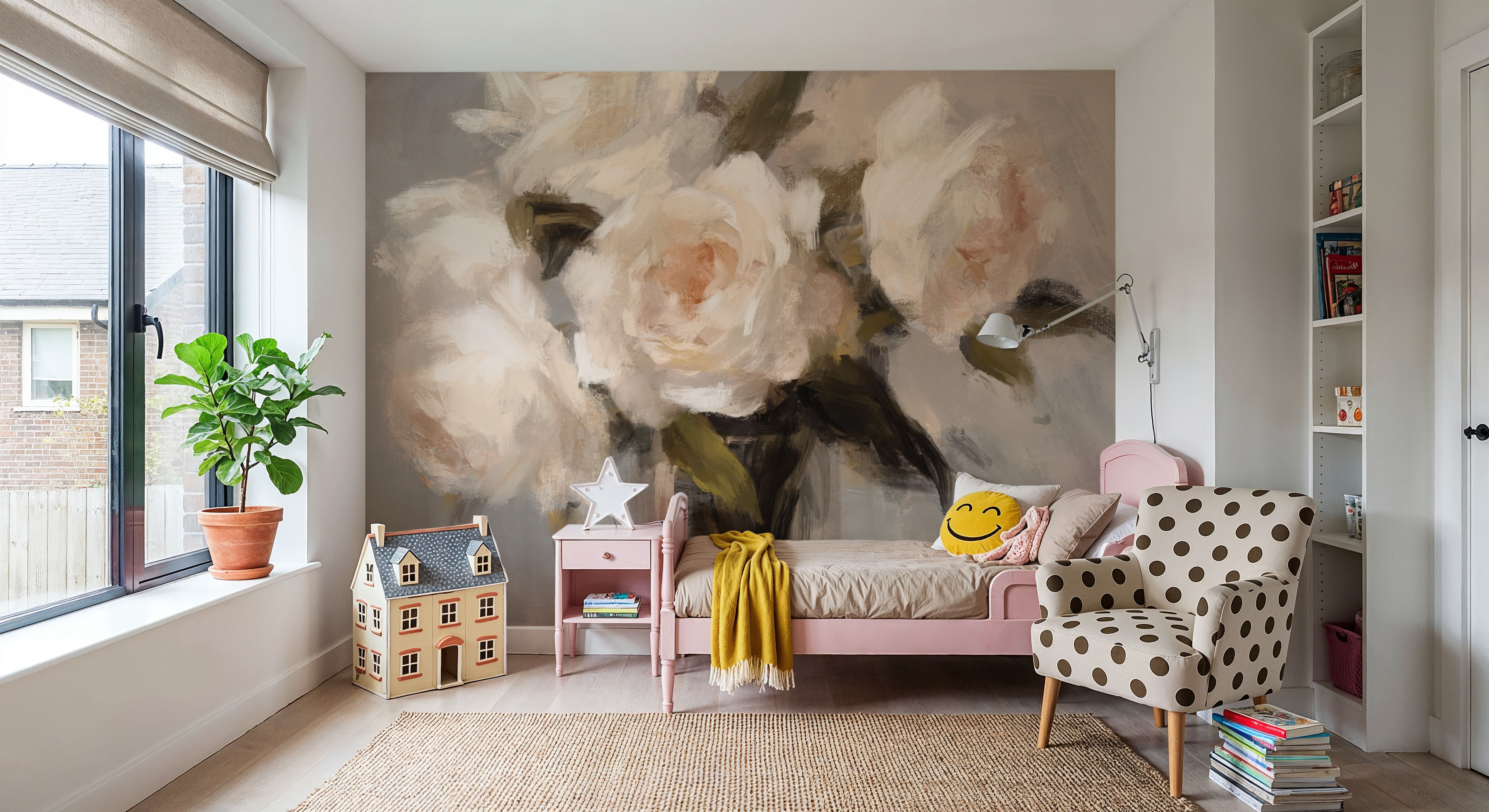 Painterly White Roses