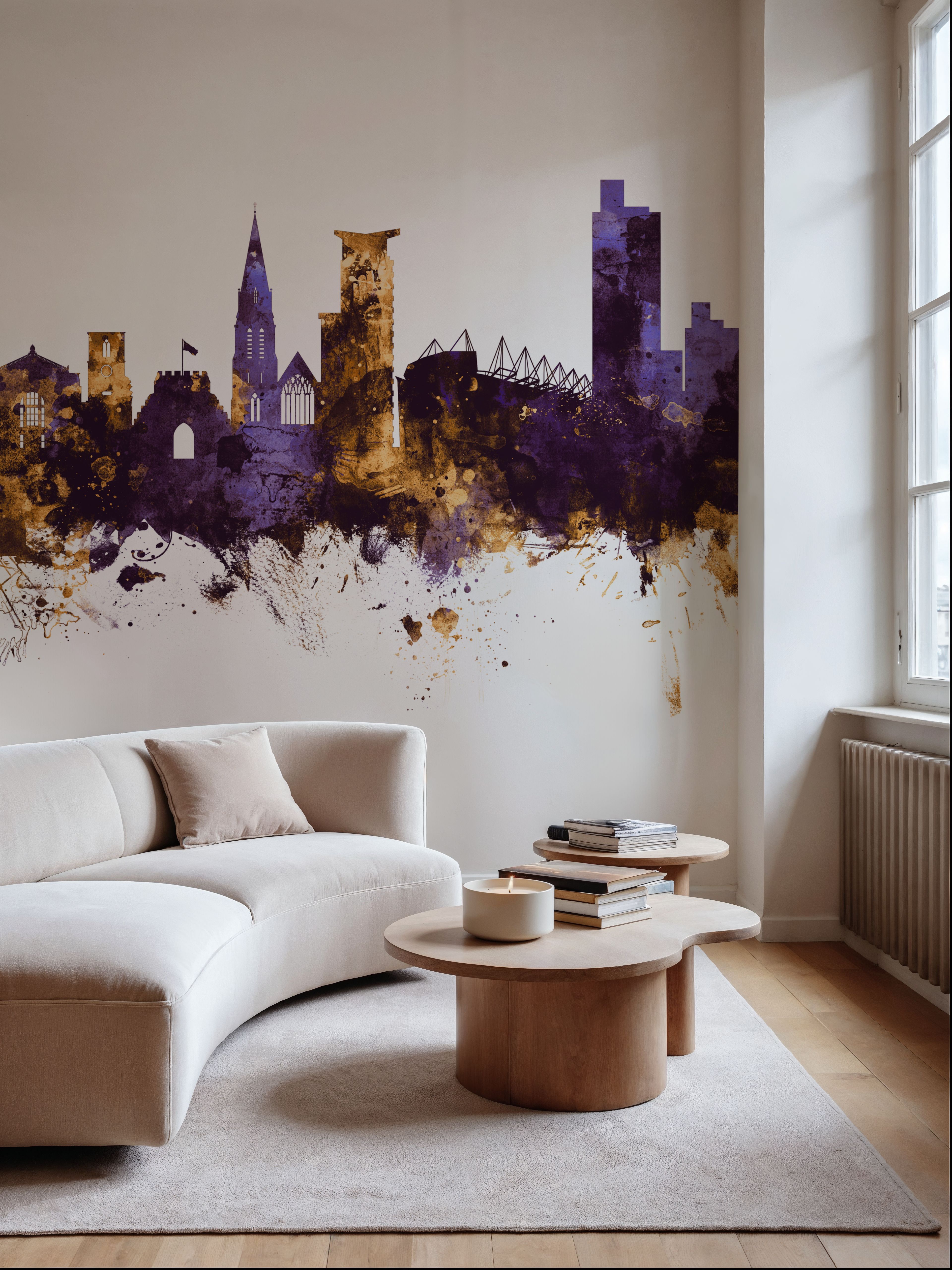 Southampton England Skyline Purple & Gold