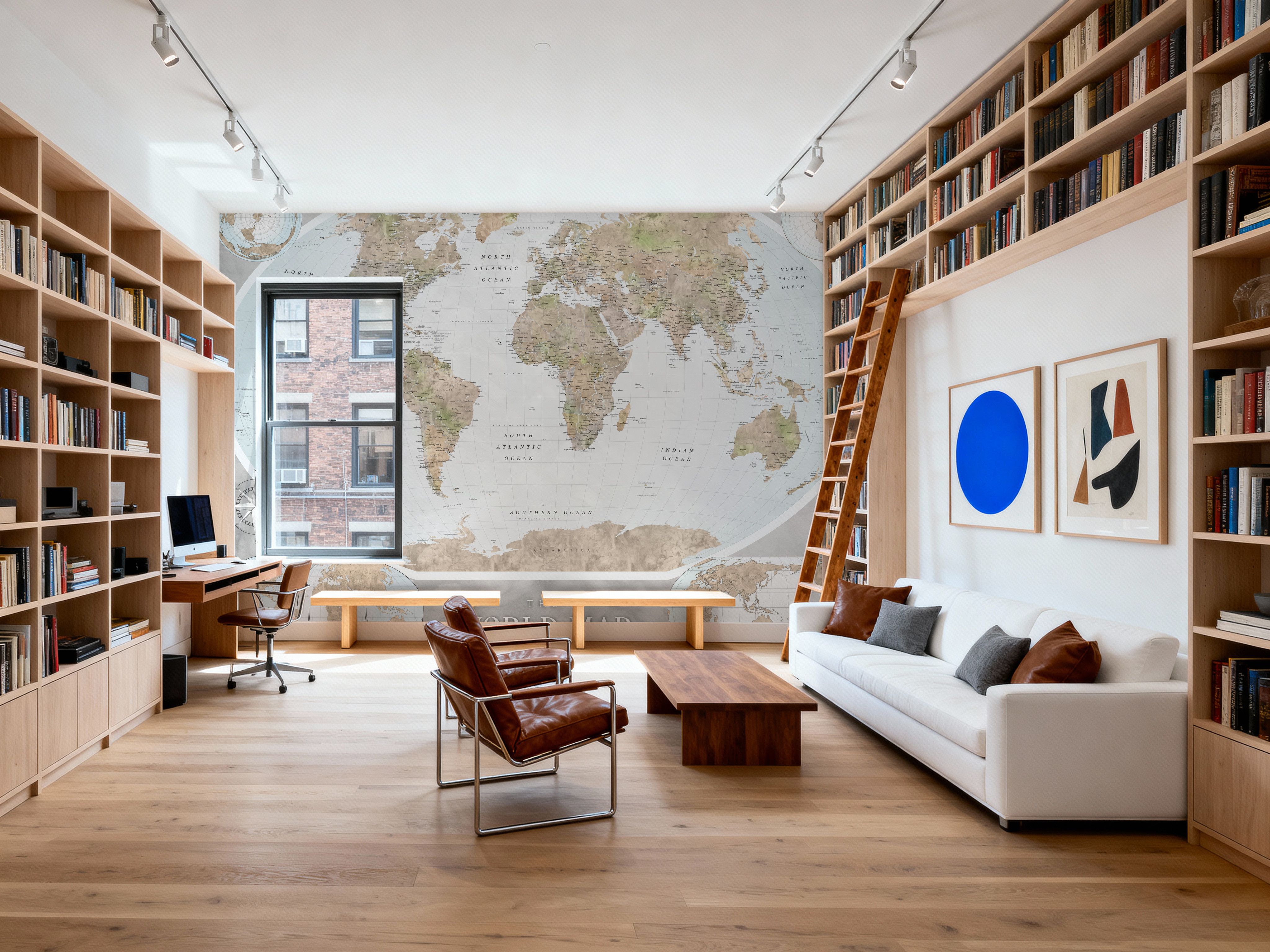 World Map Atlas Brown