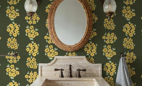 Ditsy Floral Clusters, Avocado Green