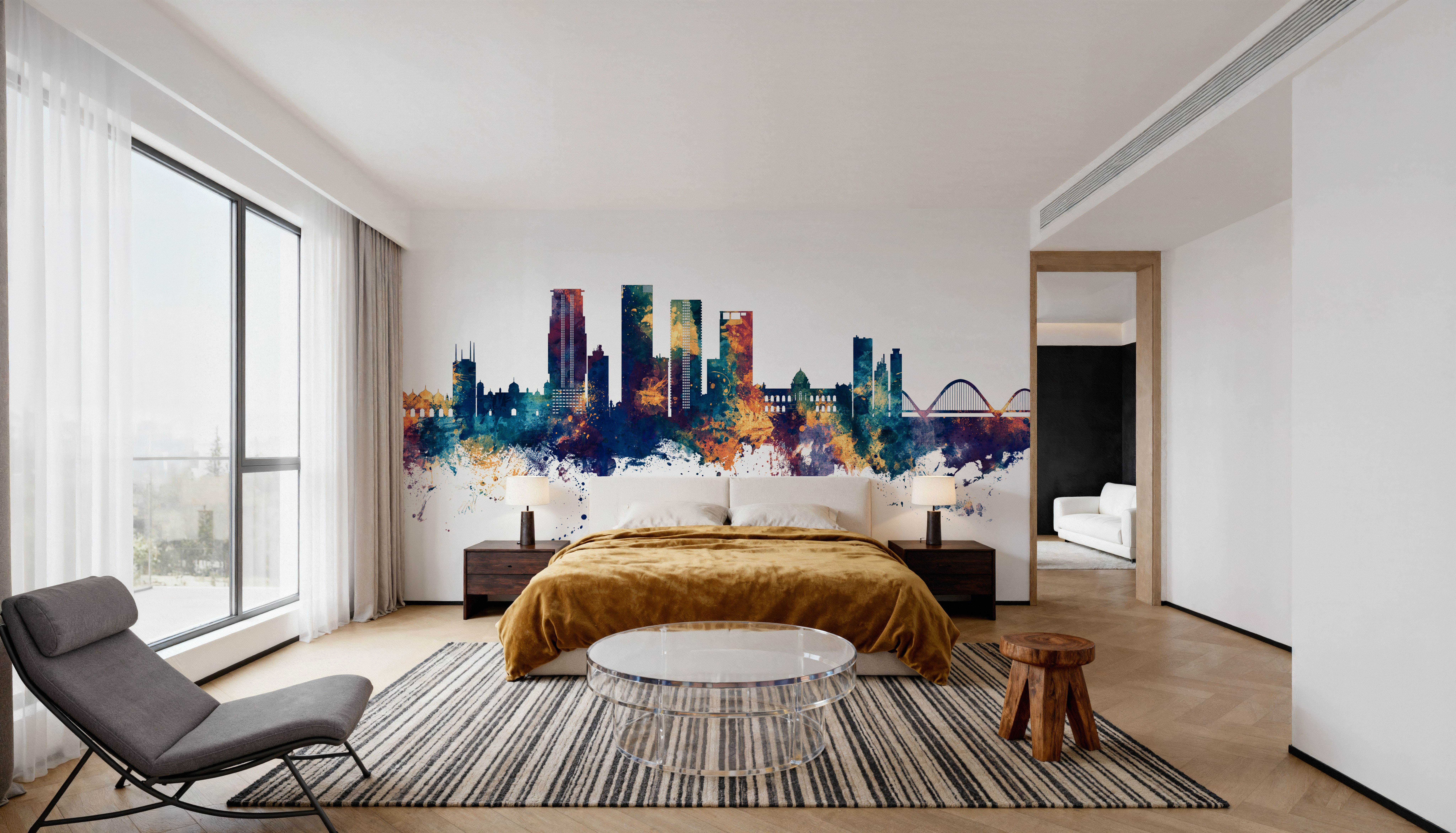 Dhaka Bangladesh Skyline Blue & Bronze
