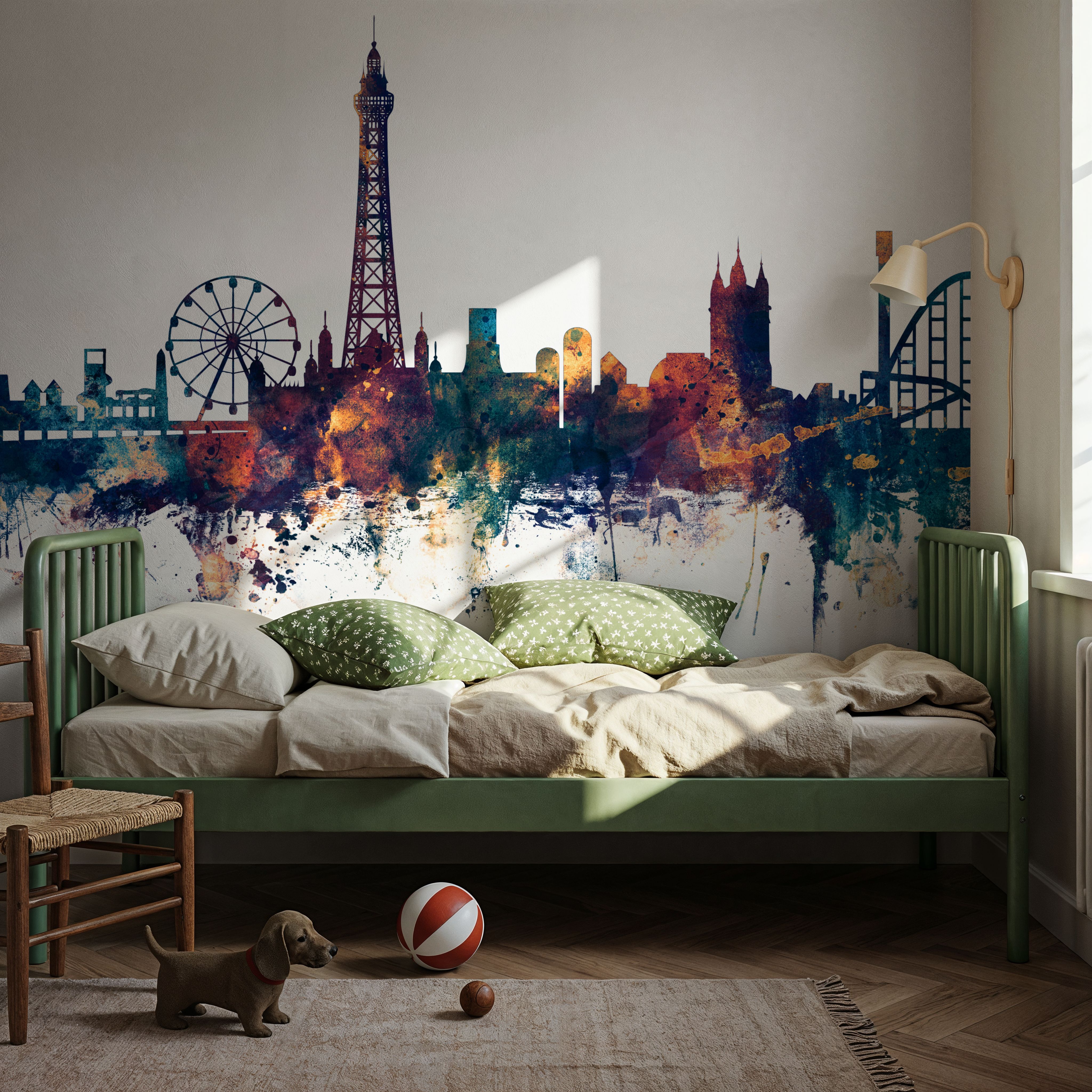 Blackpool England Skyline Blue & Bronze