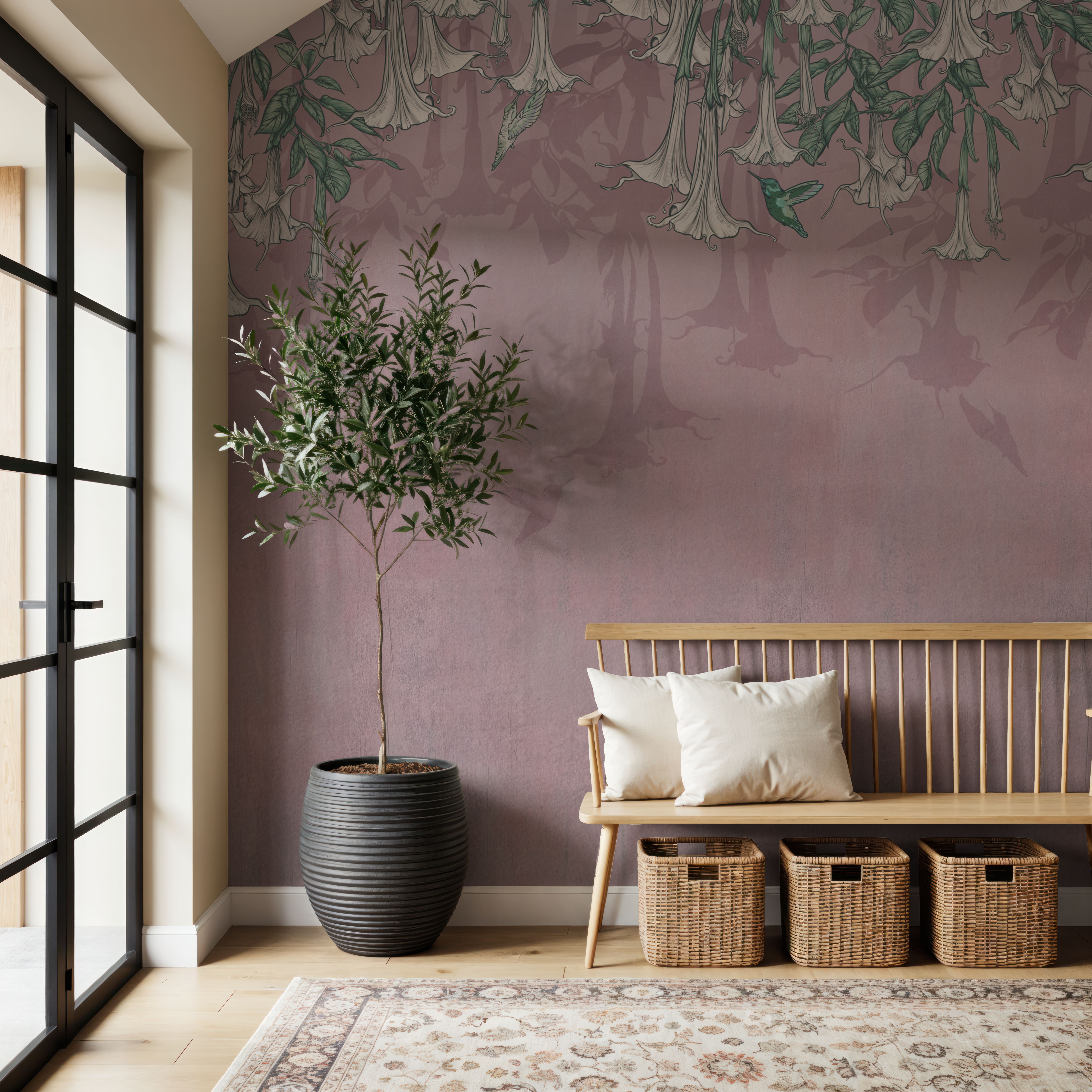 Hummingbirds and Trumpets Pink