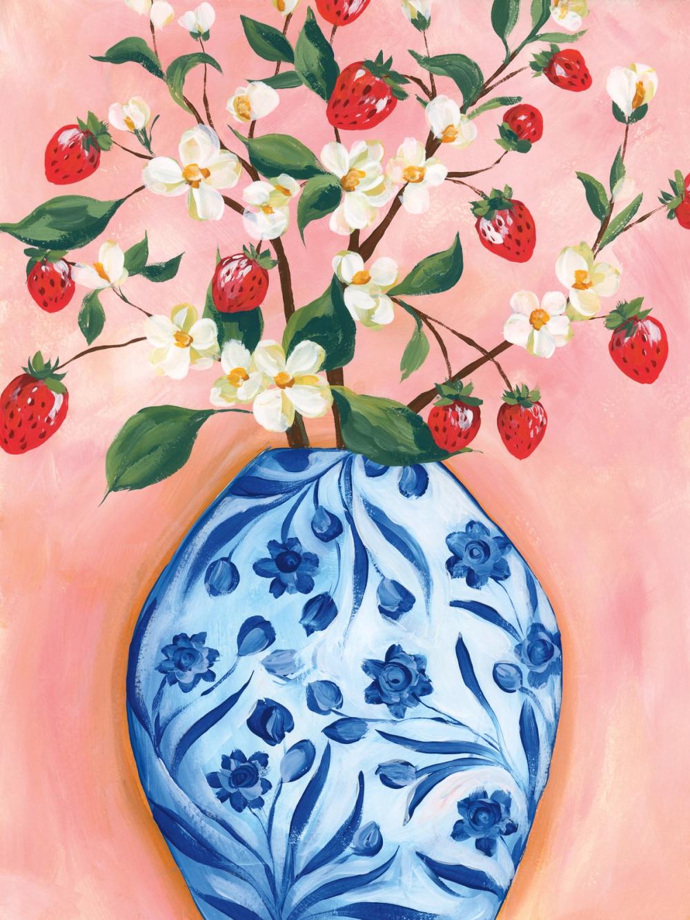 Blooming Strawberry Vase