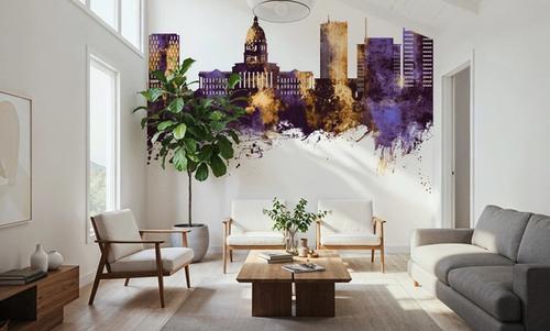 Topeka Wyoming Skyline Purple & Gold