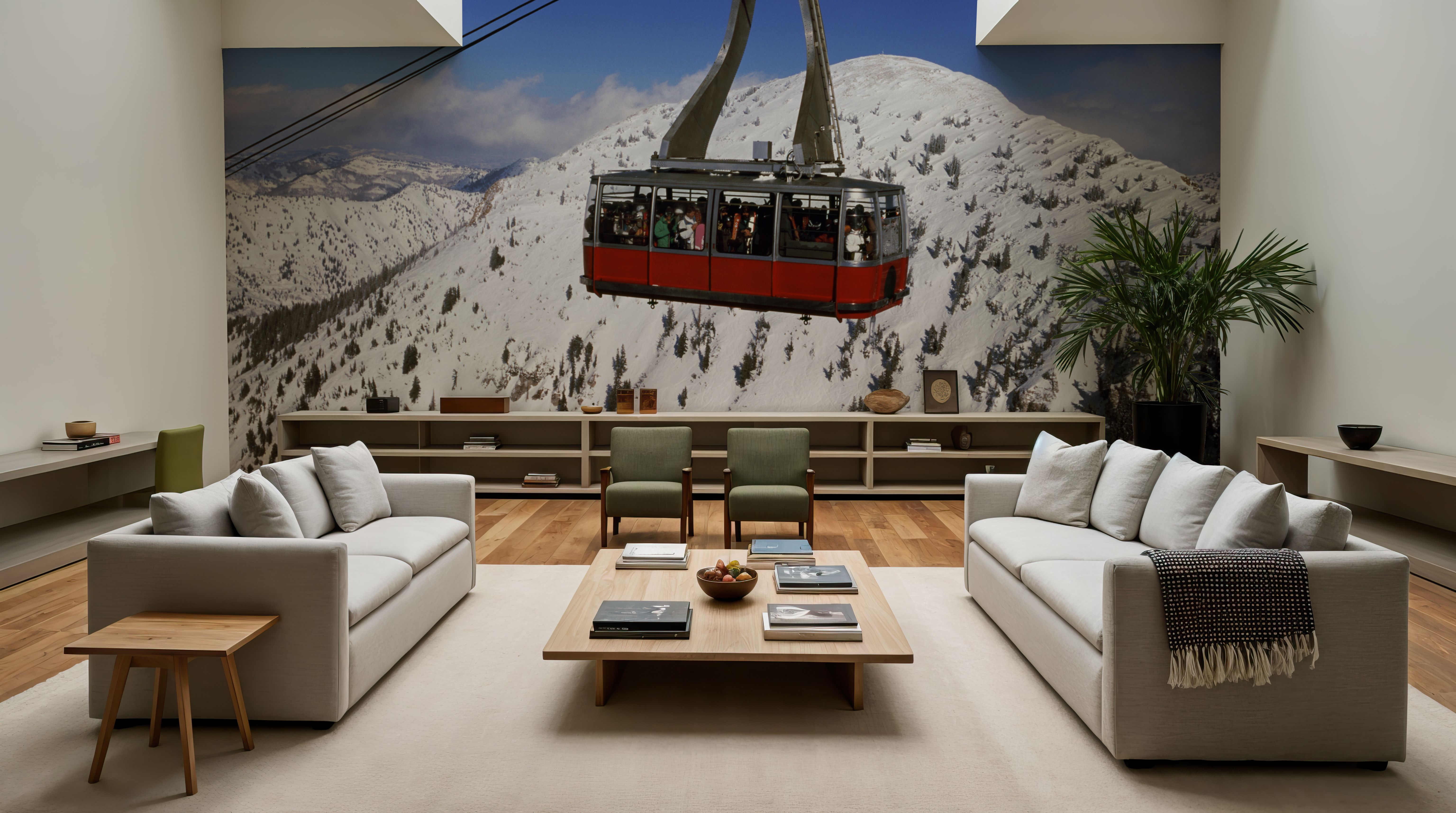 Crimson Lift Over Snow Peaks