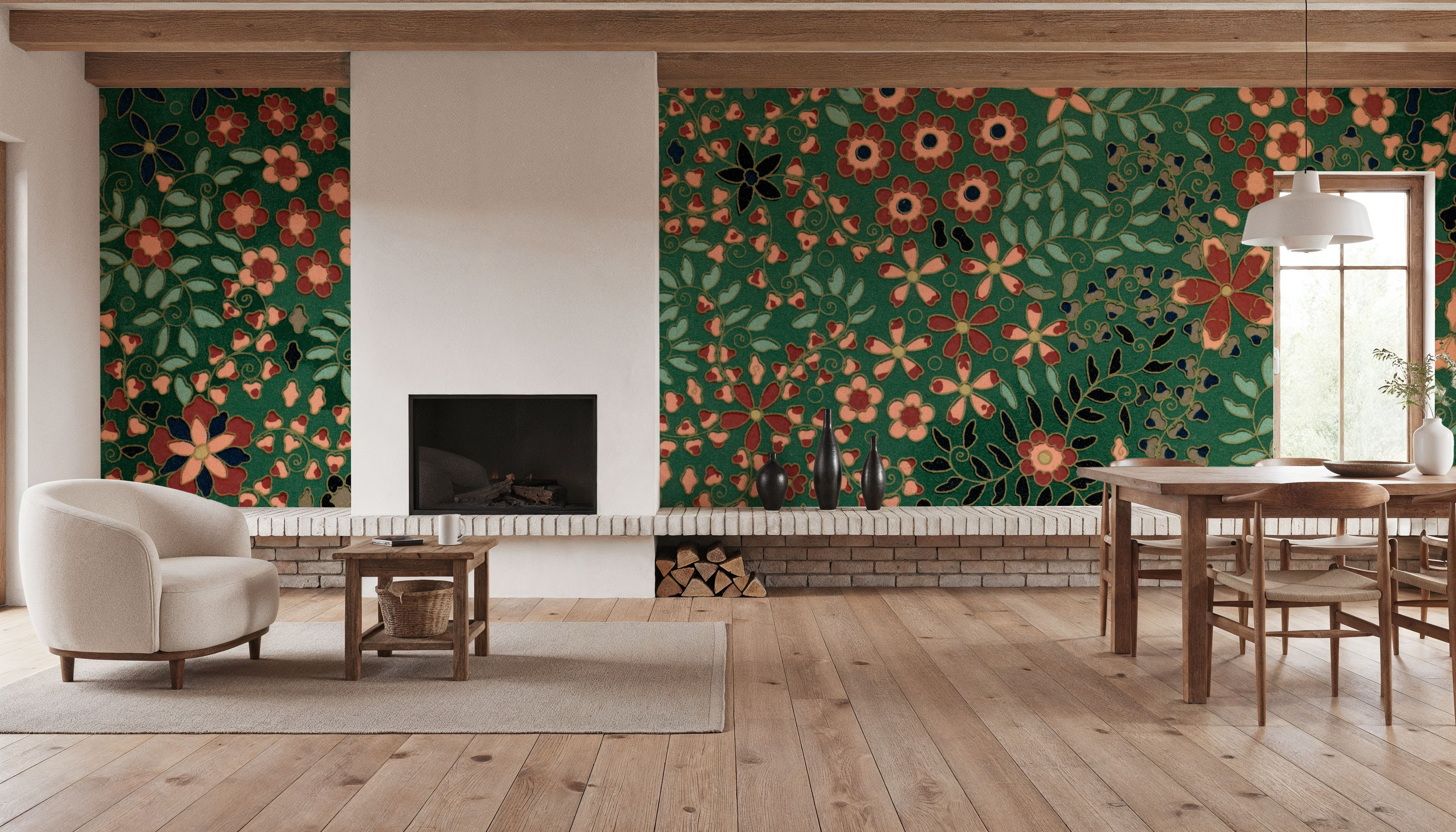 Floral Plate IX, Wallpaper