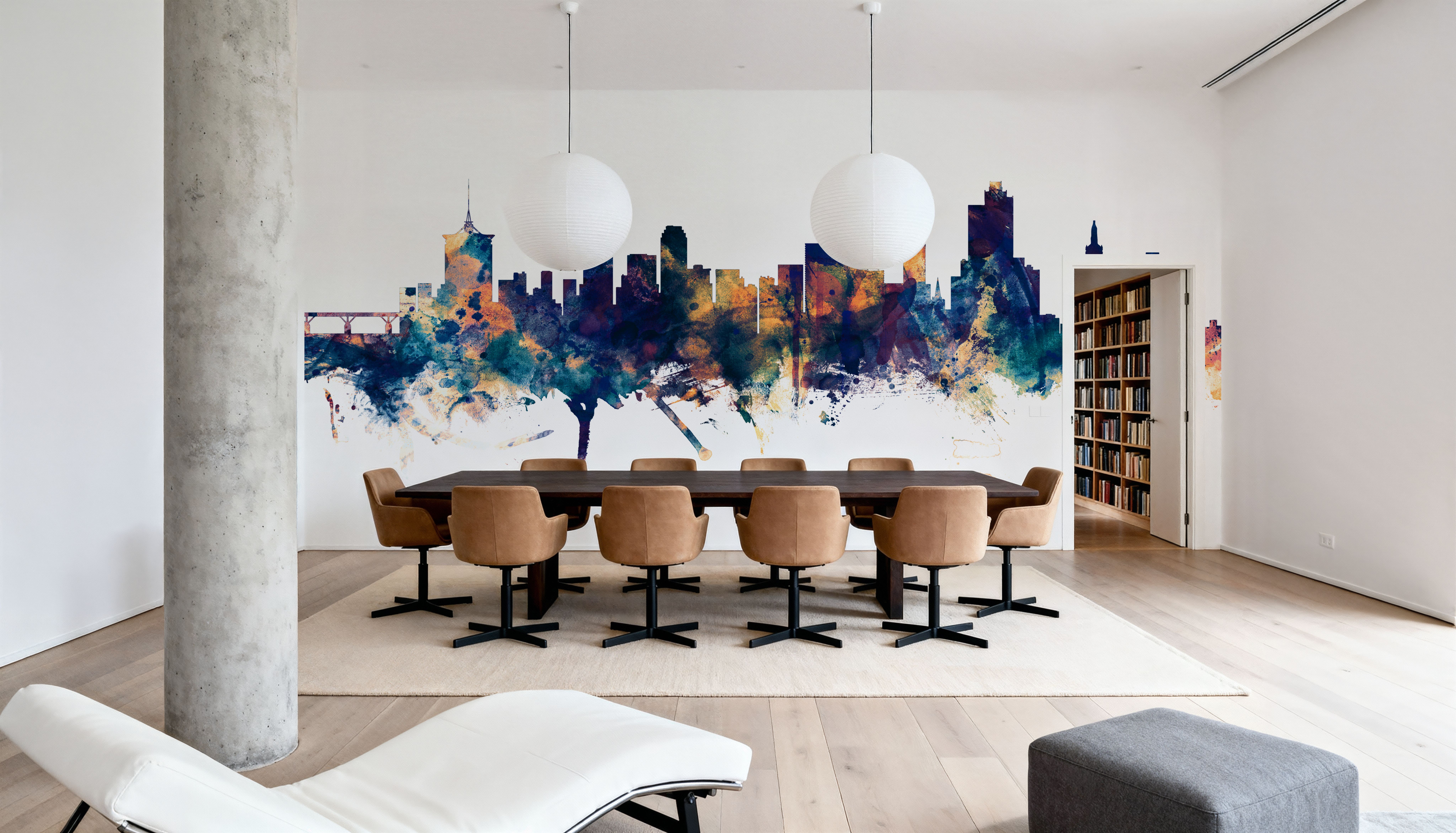 Tulsa Oklahoma Skyline Blue & Bronze