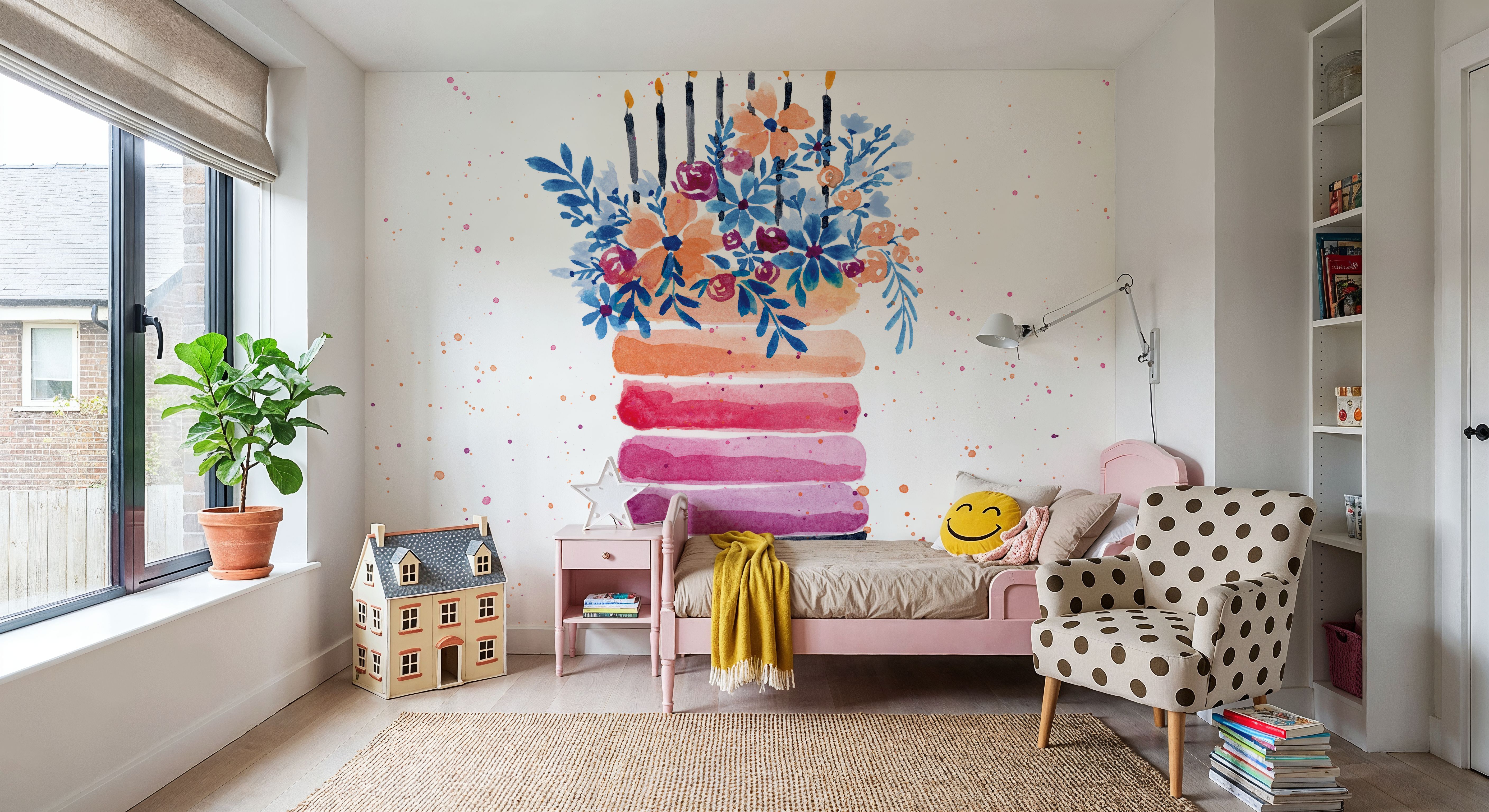 Colorful Cake and Candles