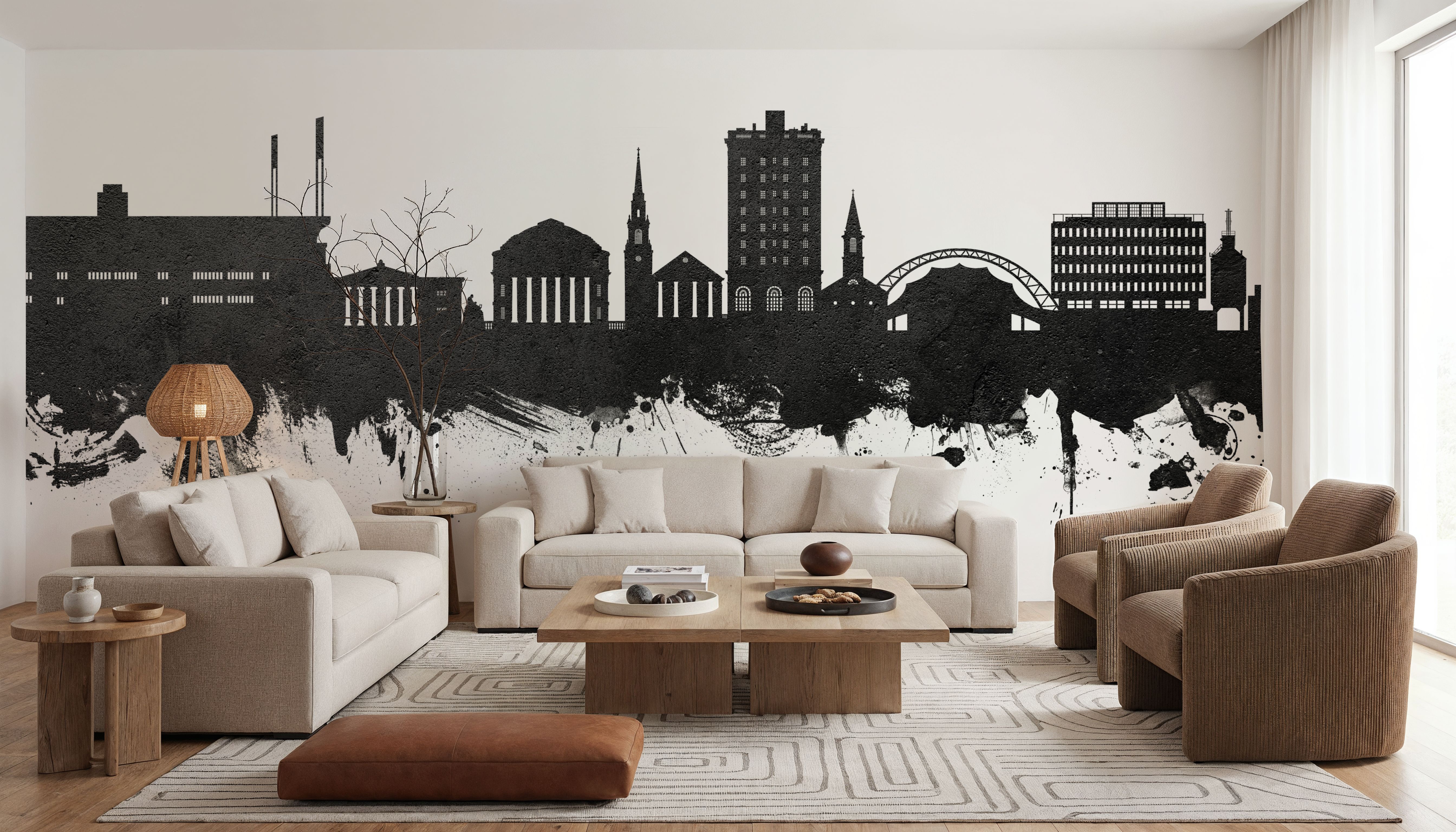 Charlottesville Virginia Skyline Black & White