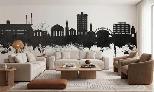 Charlottesville Virginia Skyline Black & White