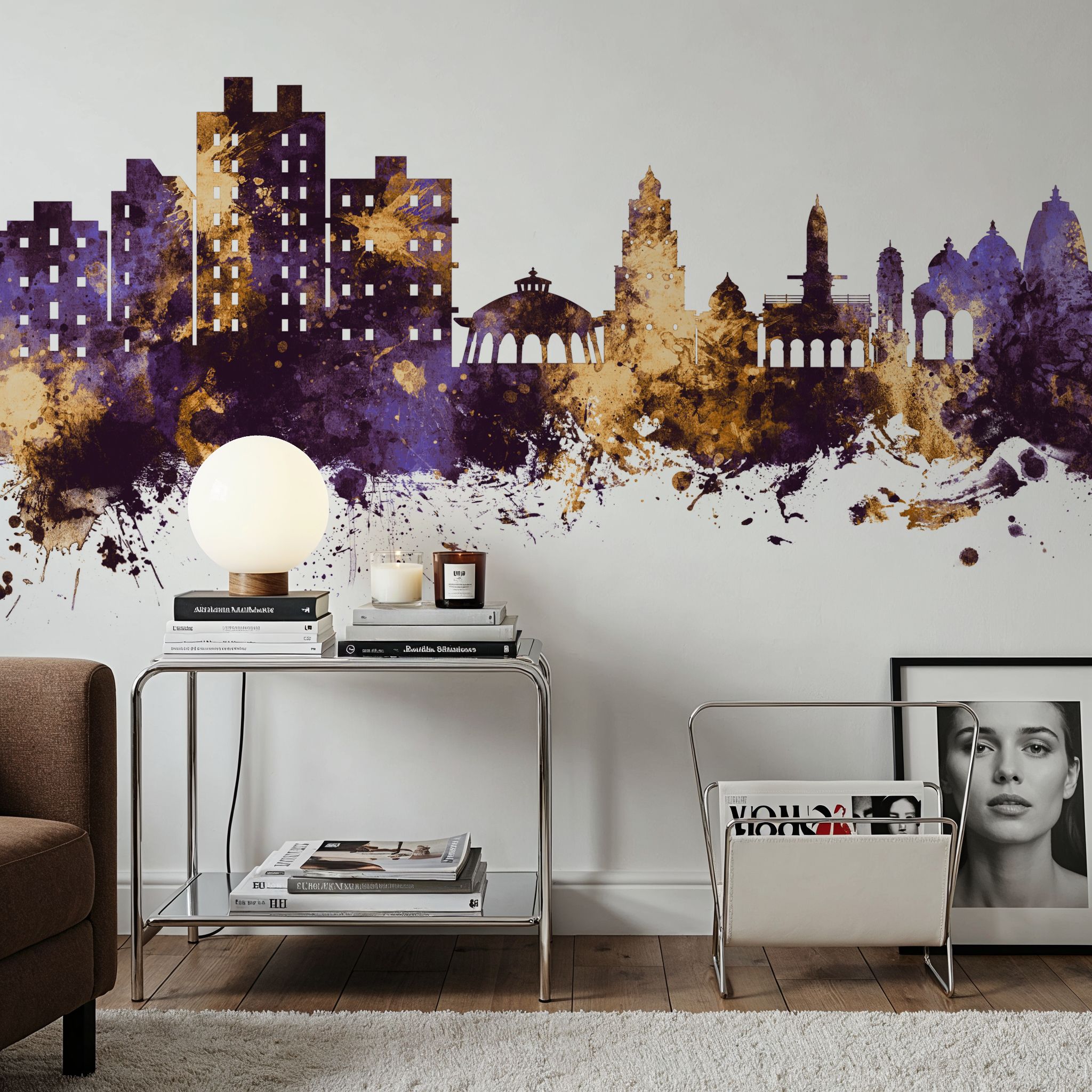 Nashik India Skyline Purple & Gold