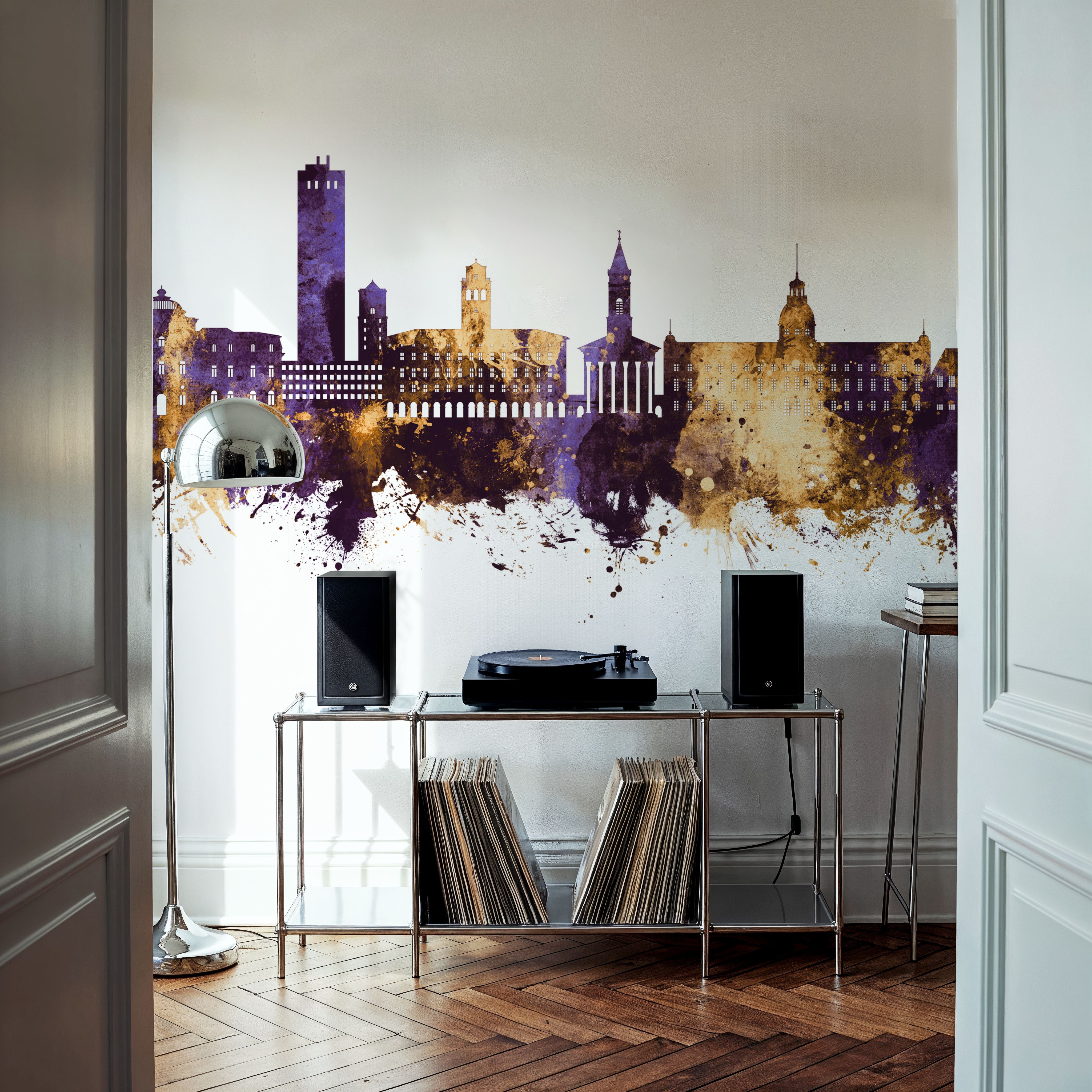 Karlsruhe Germany Skyline Purple & Gold