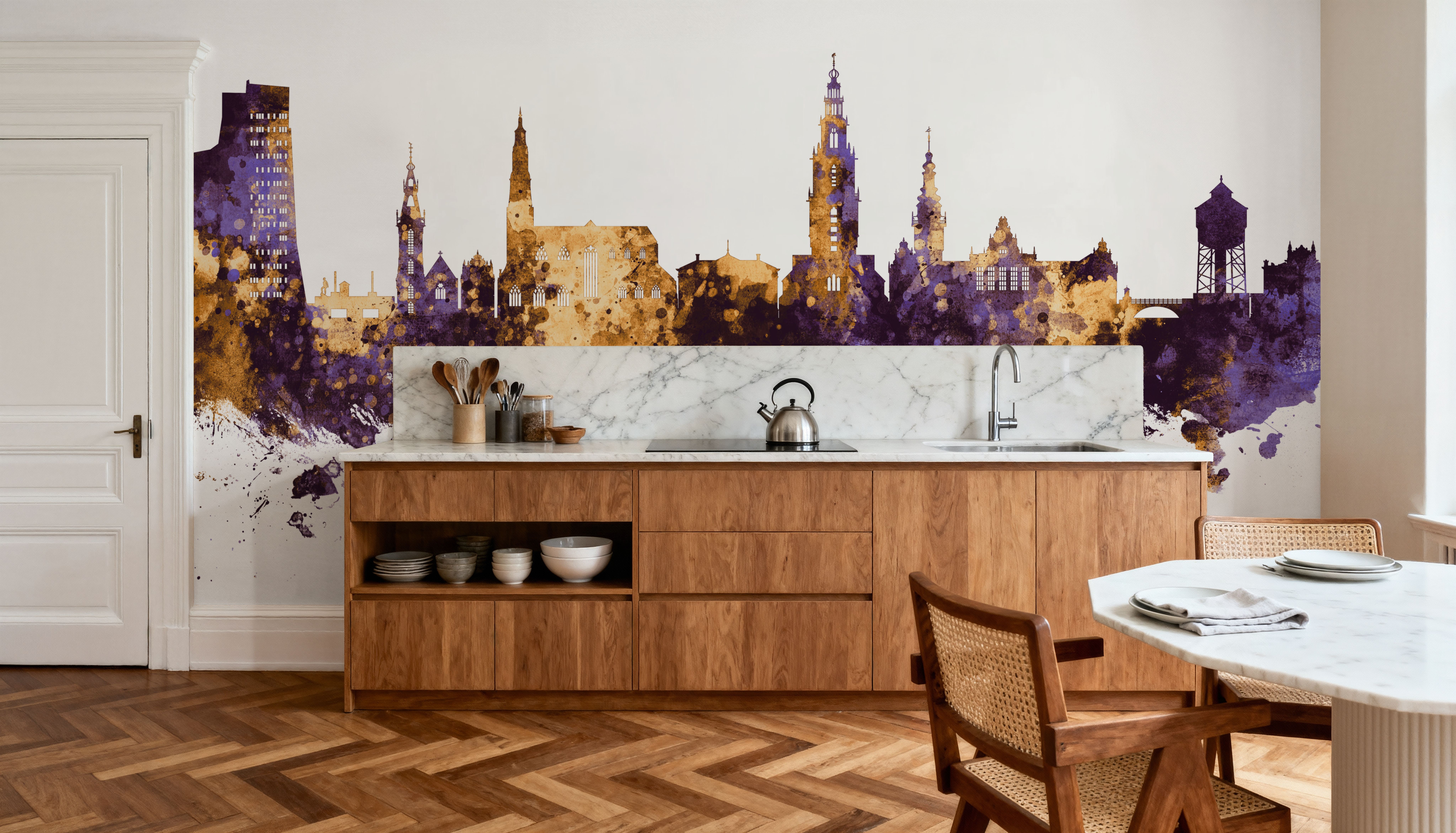 Groningen The Netherlands Skyline , Behang