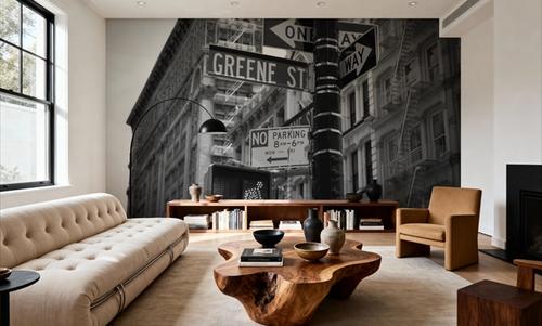 Soho Greene St Sign Manhattan, Black & White