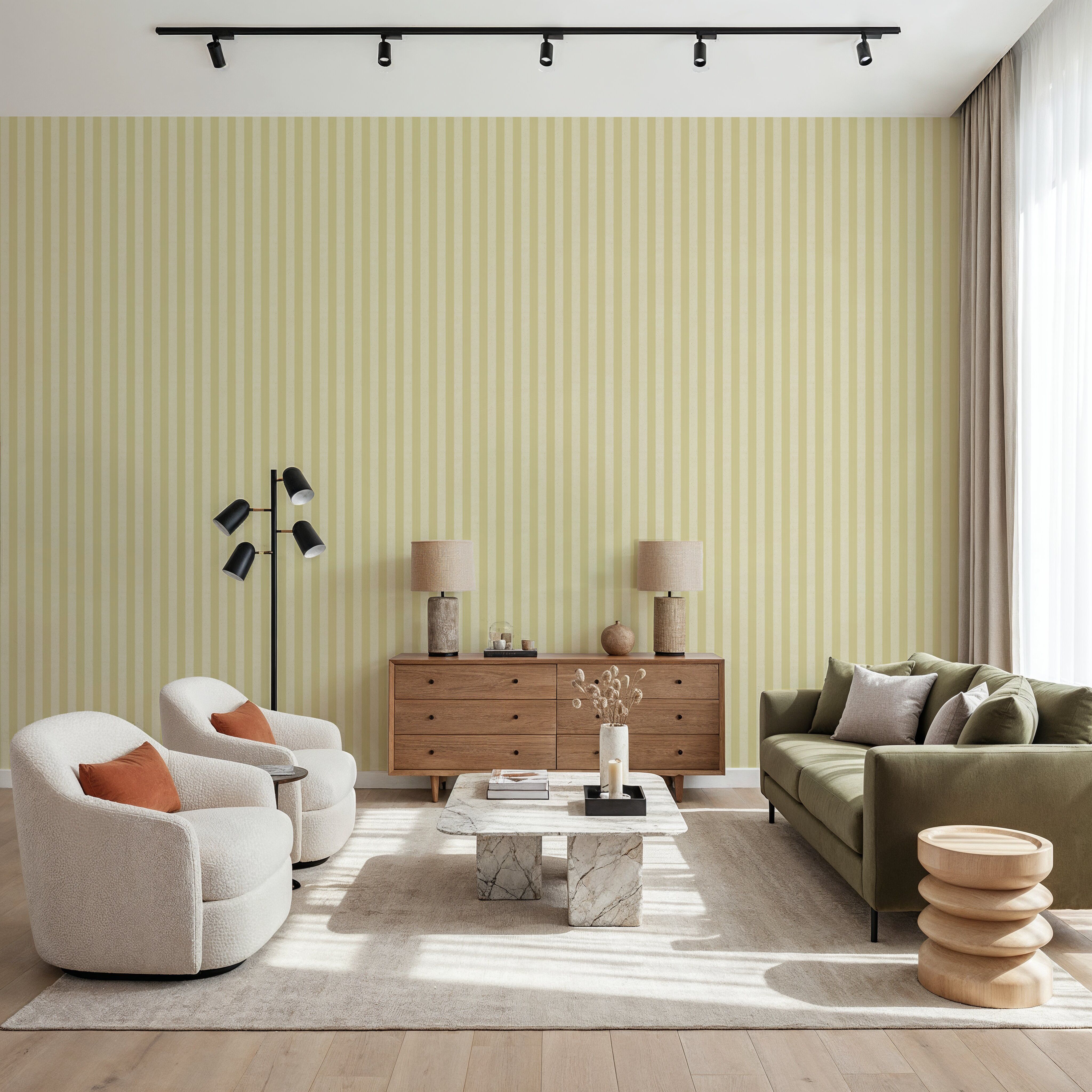 Ticking Awning Stripes, Butter