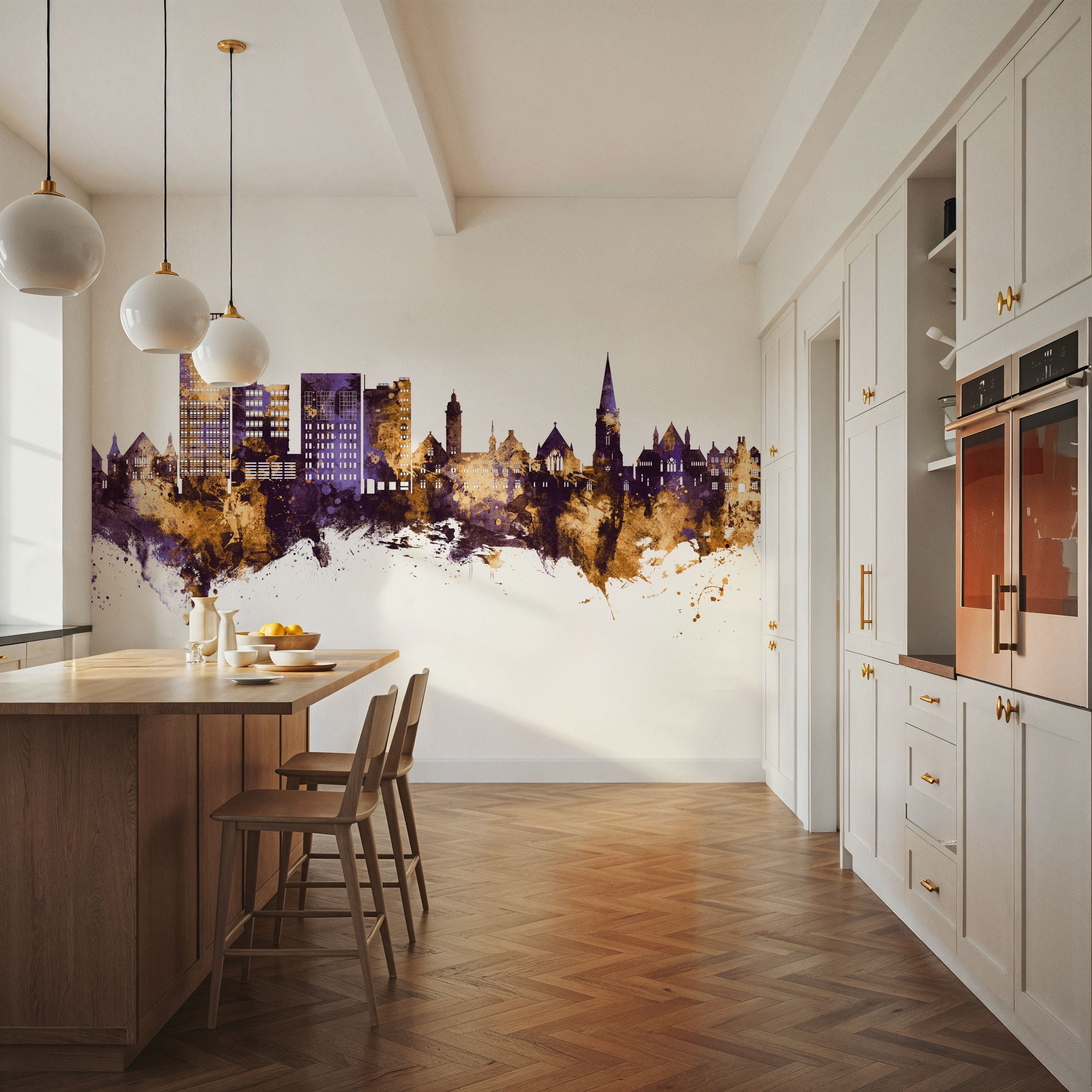 Swindon England Skyline Purple & Gold