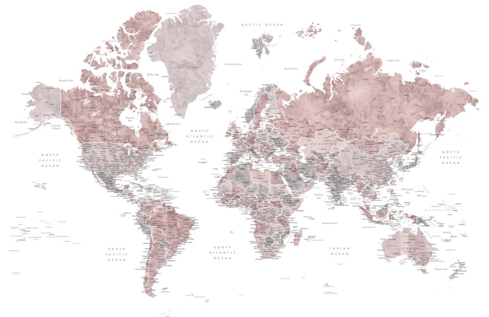 World Map Cities - Piper