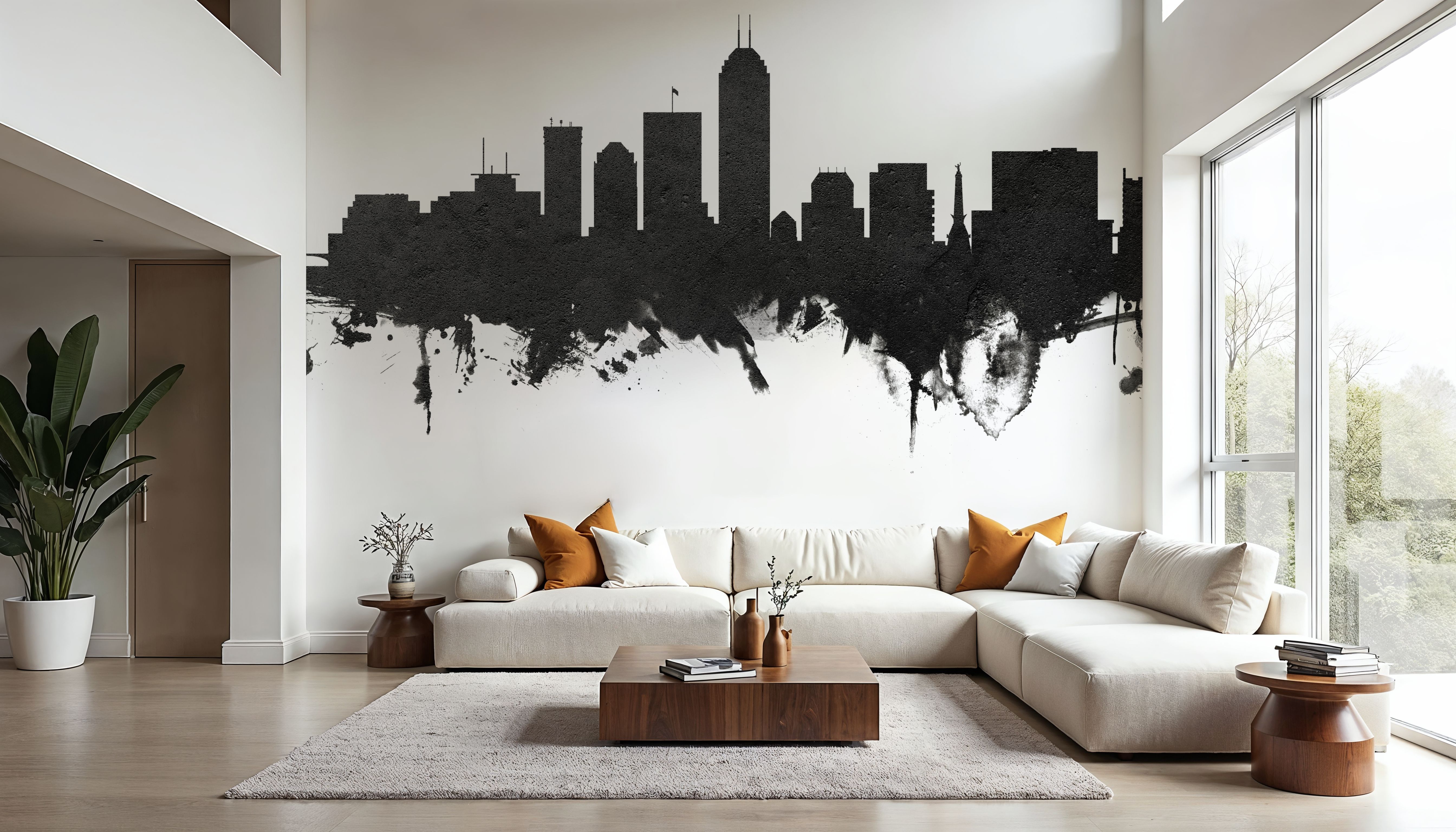 Indianapolis Indiana Skyline Black & White