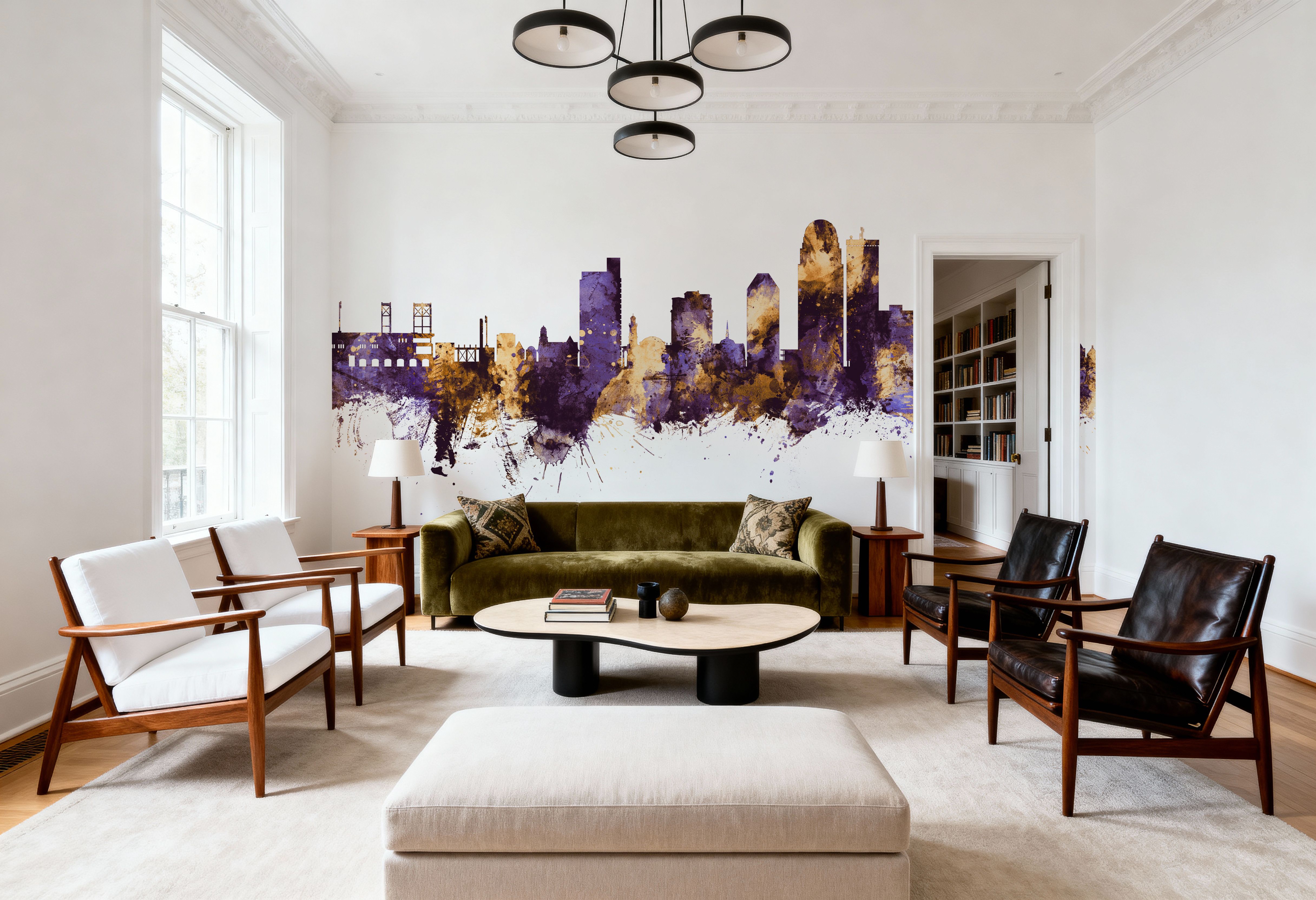 Winston-Salem North Carolina Skyline Purple & Gold