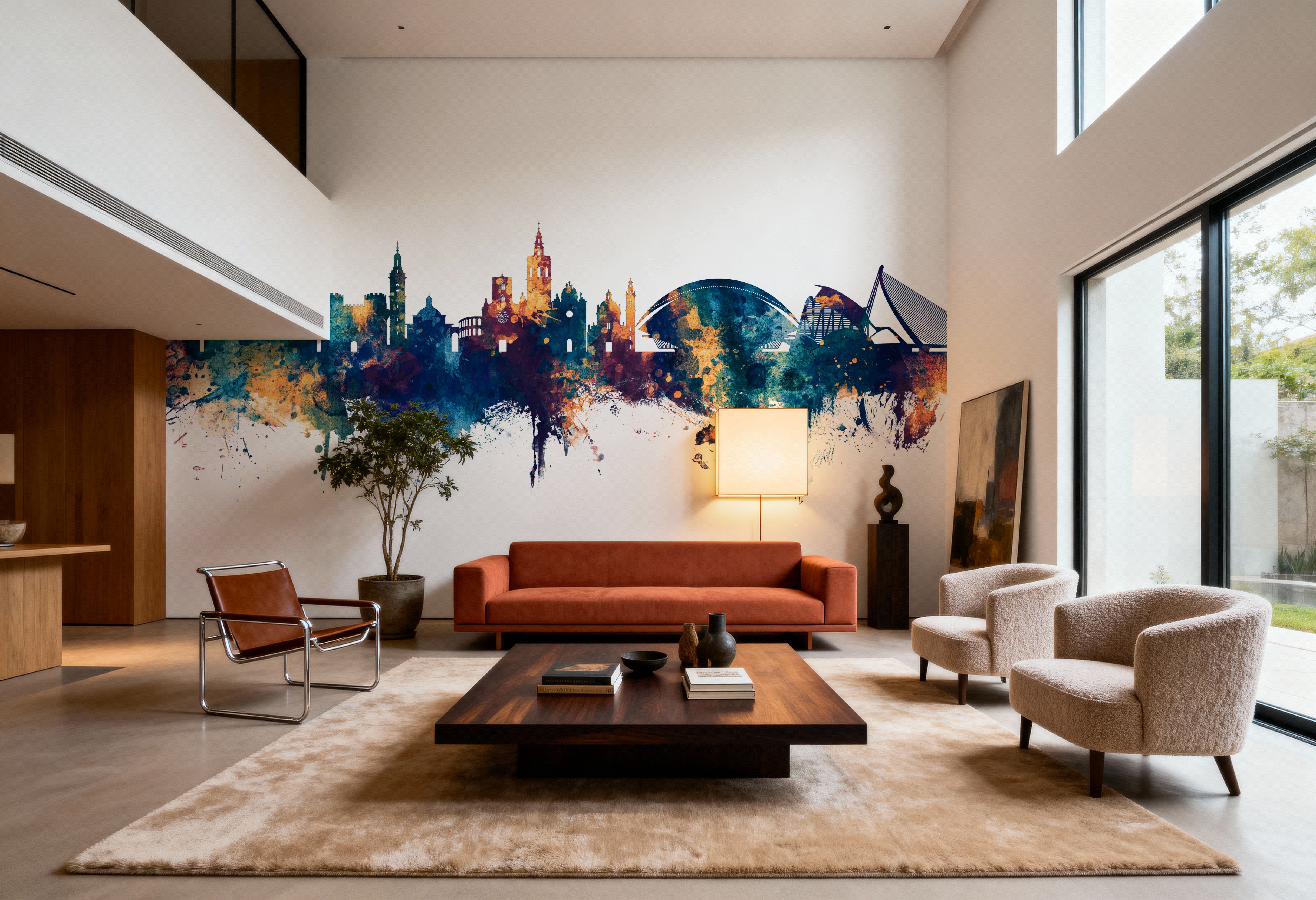 Valencia Spain Skyline Blue & Bronze