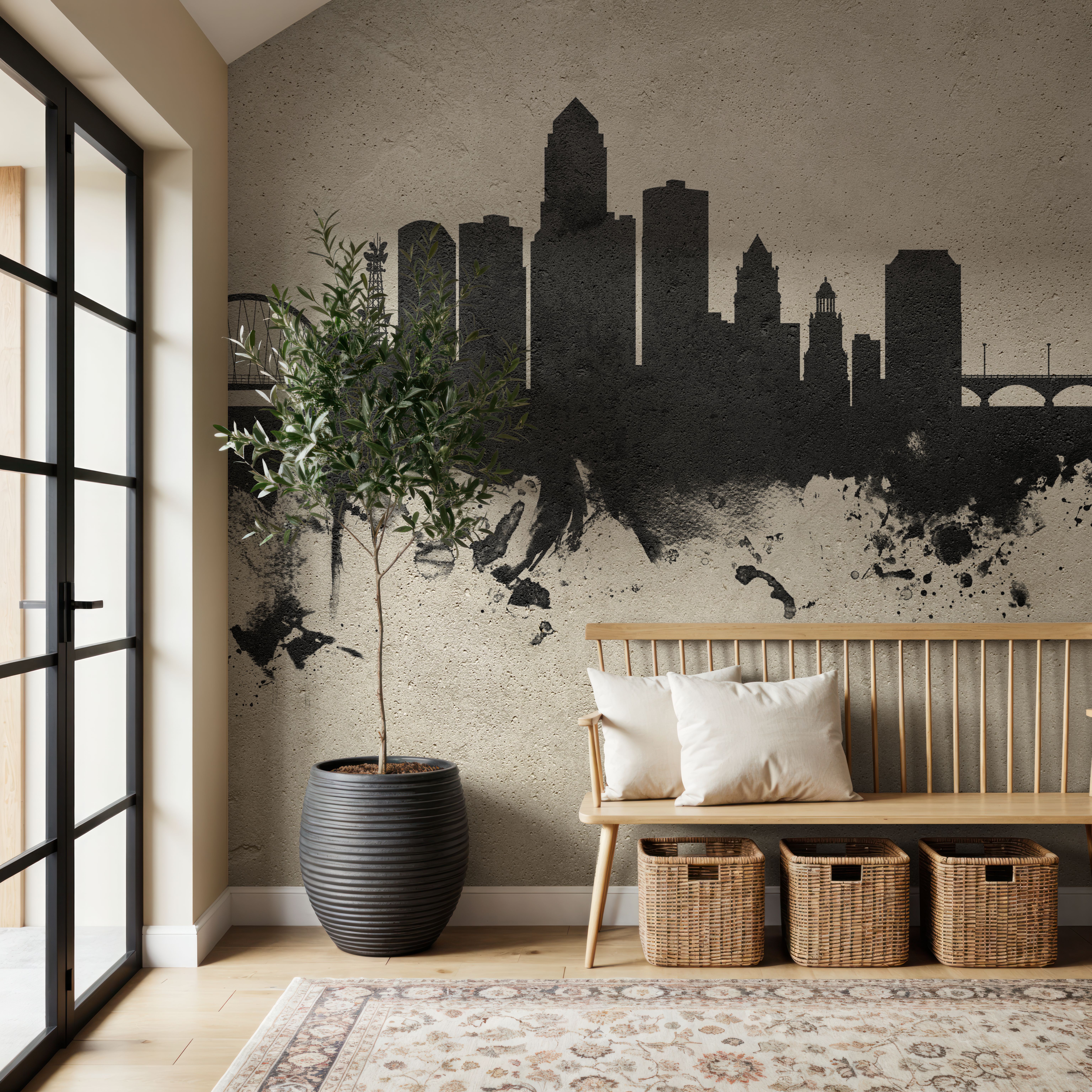 Des Moines Iowa Skyline Concrete