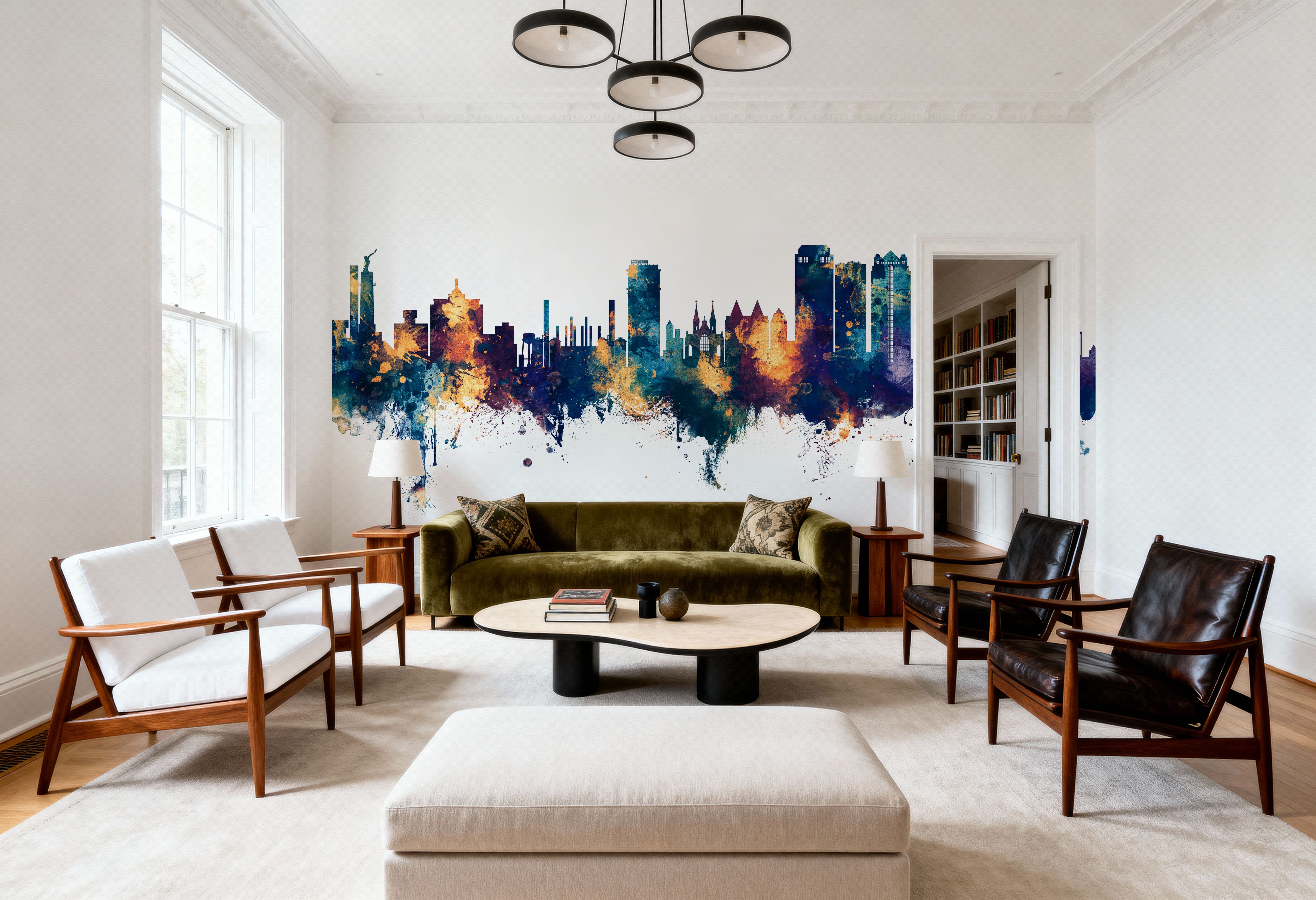 Birmingham Alabama Skyline Blue & Bronze