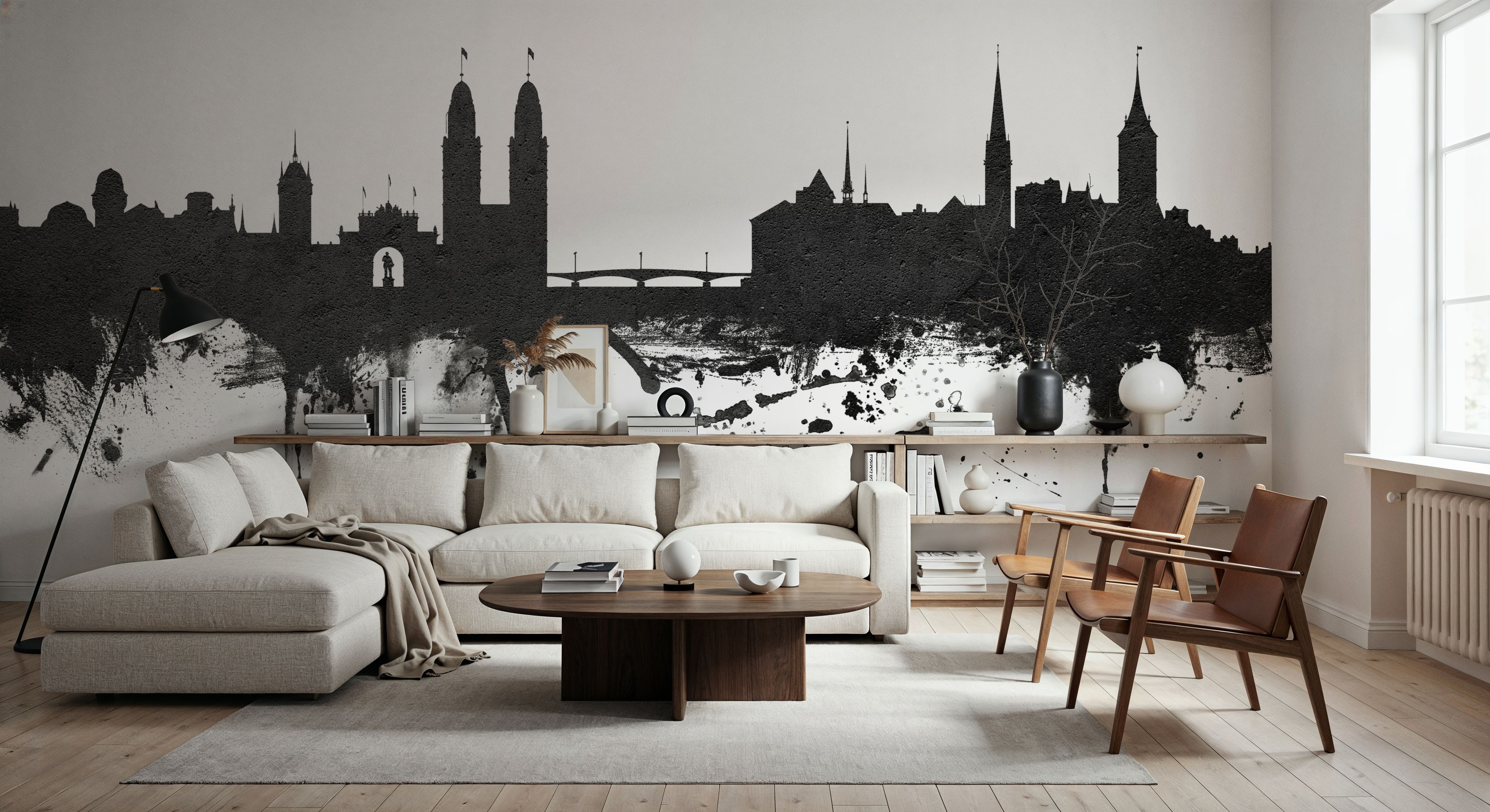 Zurich Switzerland Skyline Black & White