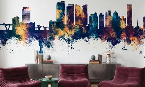 Fort Lauderdale Florida Skyline Blue & Bronze