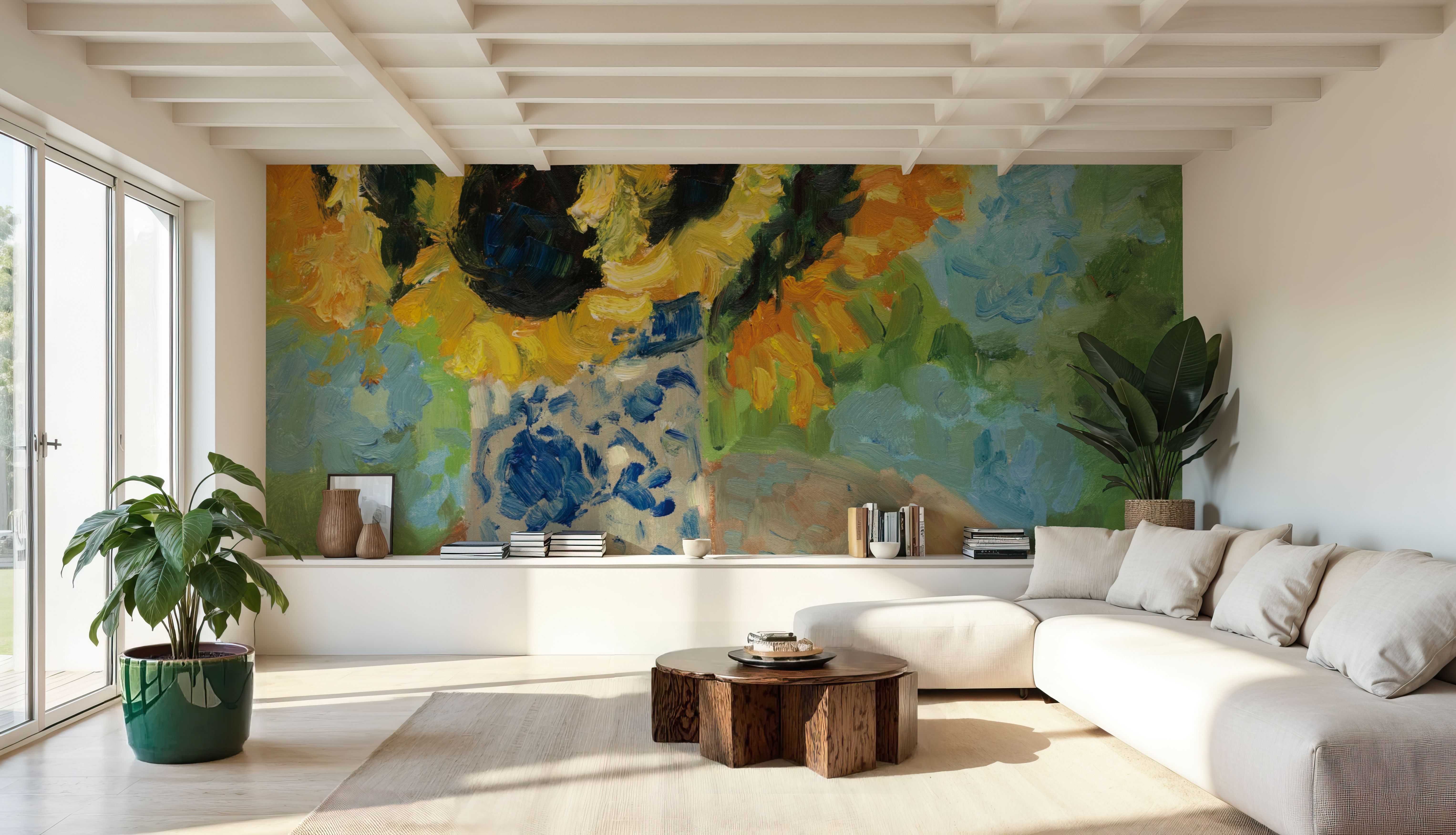 Sunflowers and Hydrangeas