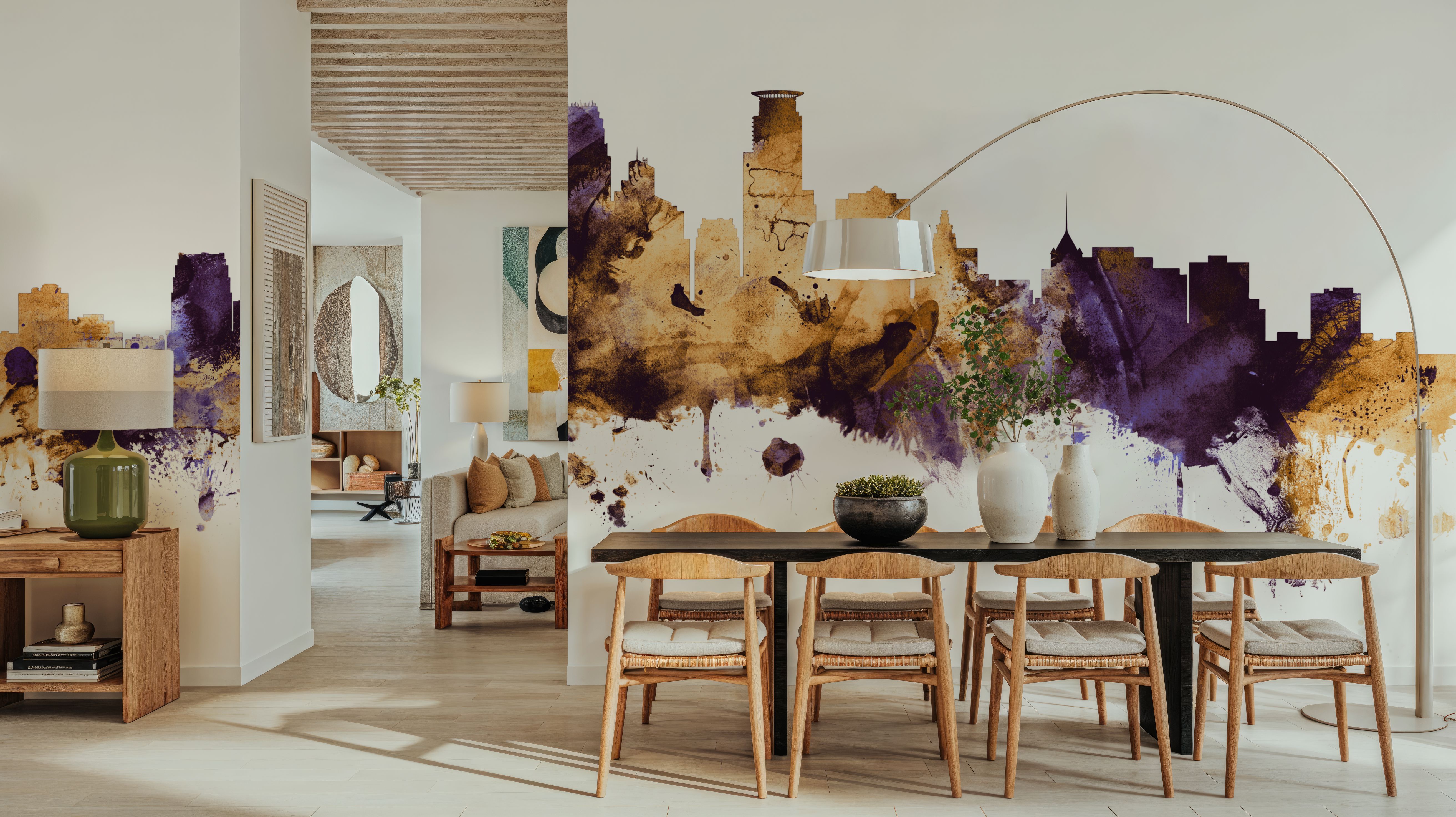 Minneapolis Minnesota Skyline Purple & Gold