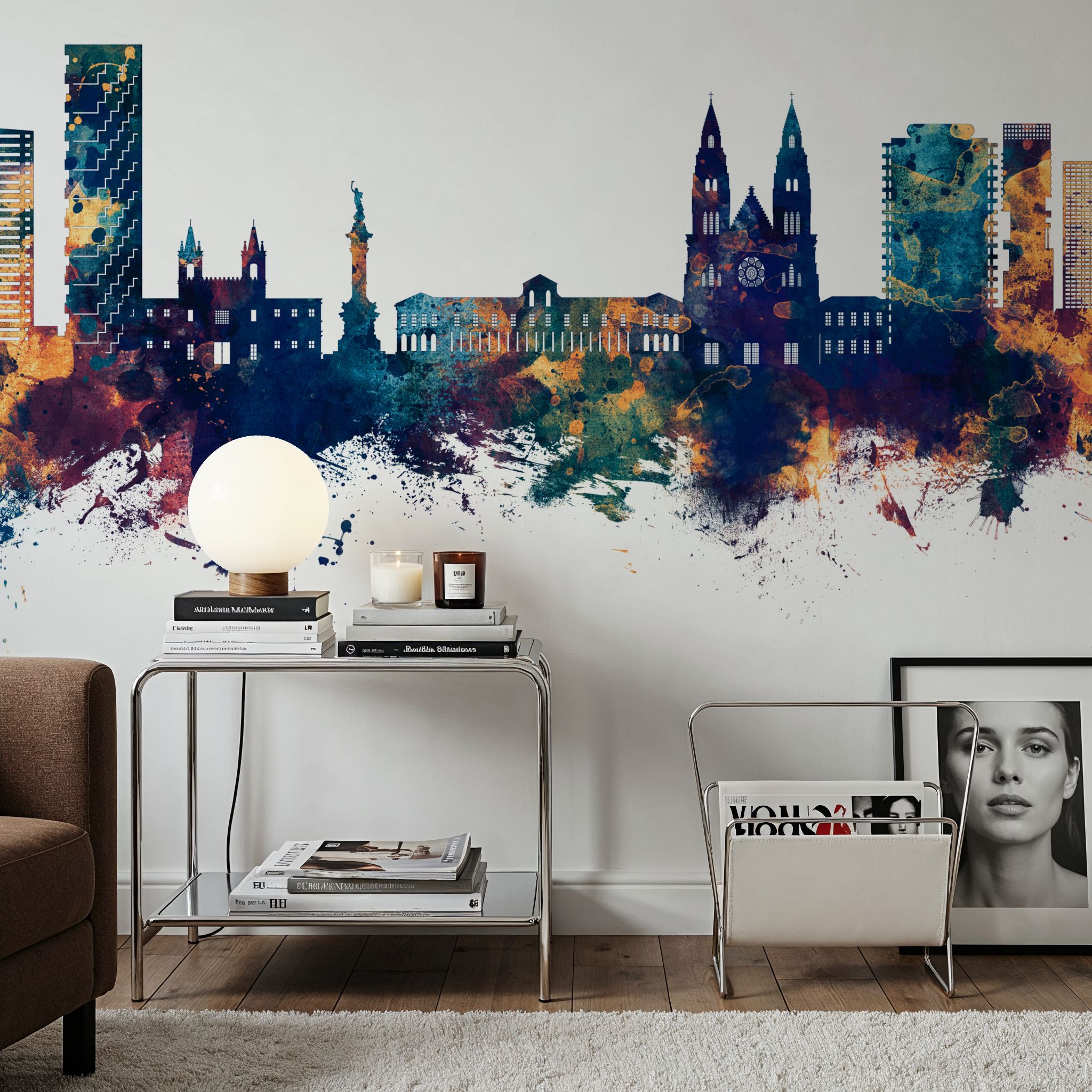 Quito Ecuador Skyline Blue & Bronze