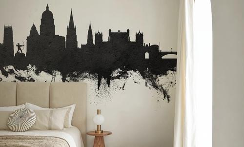 Nottingham England Skyline Black & White