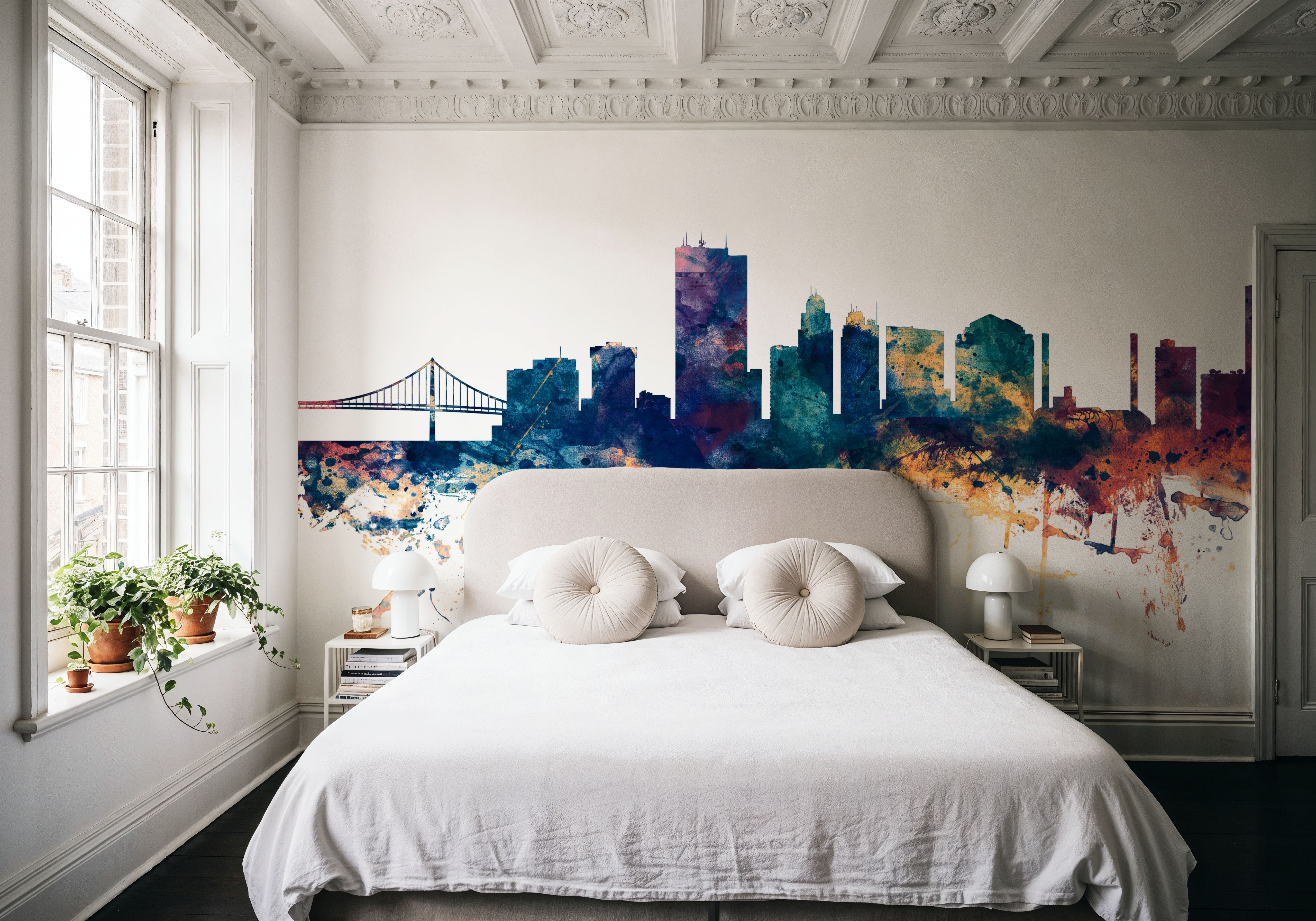 Toledo Ohio Skyline Blue & Bronze 