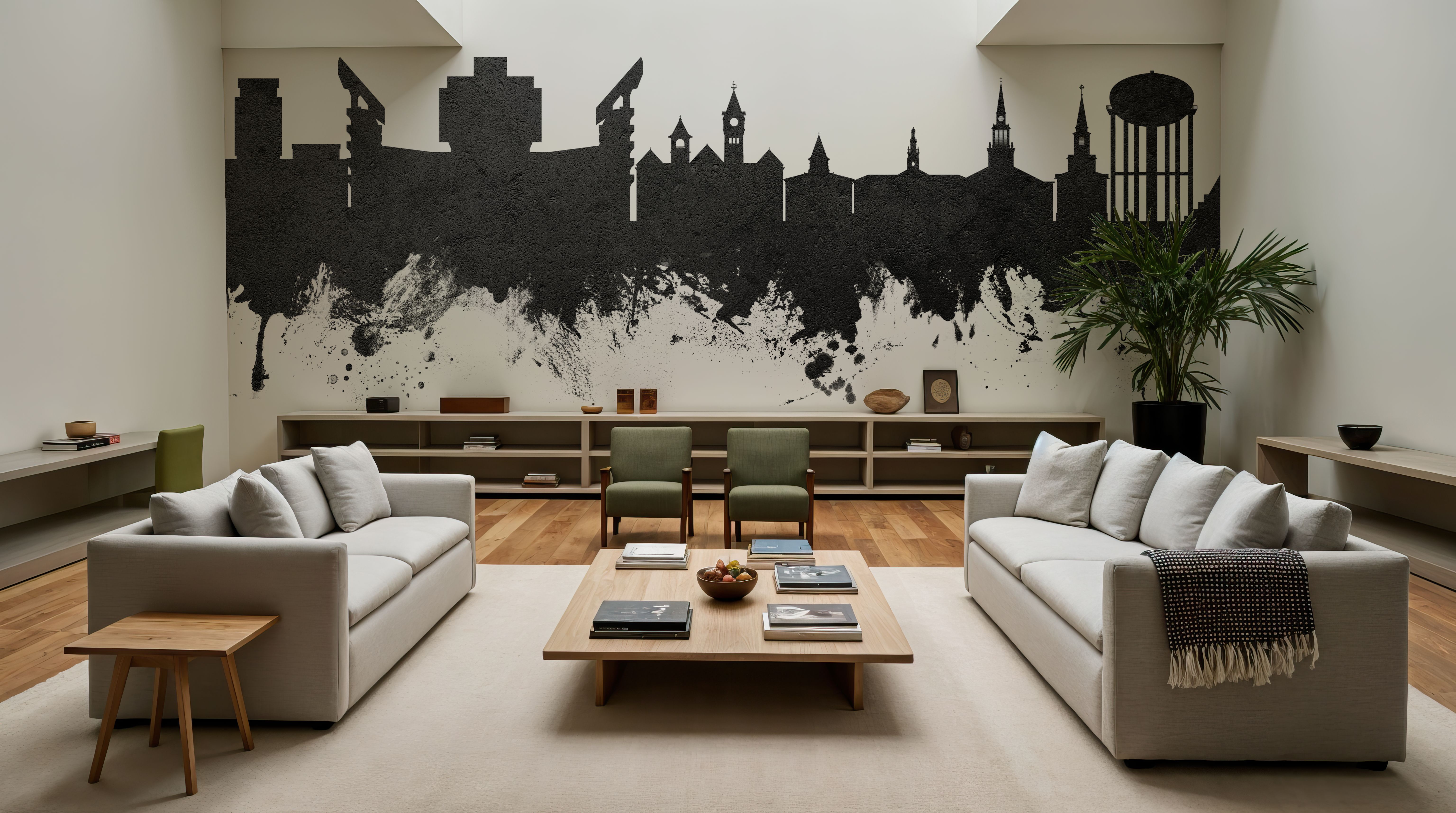 Auburn Alabama Skyline Black & White