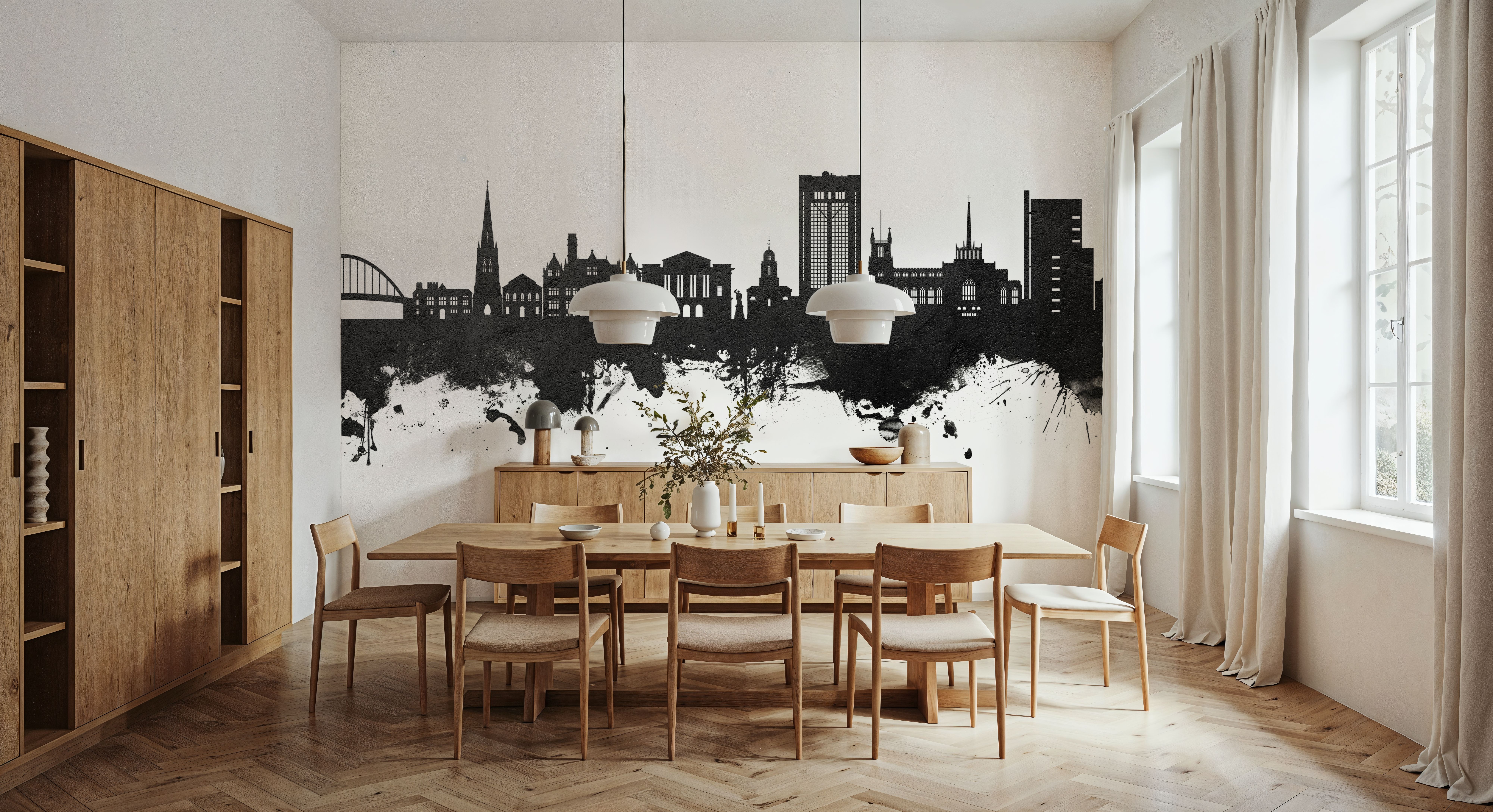 Blackburn England Skyline Black & White, Wallpaper