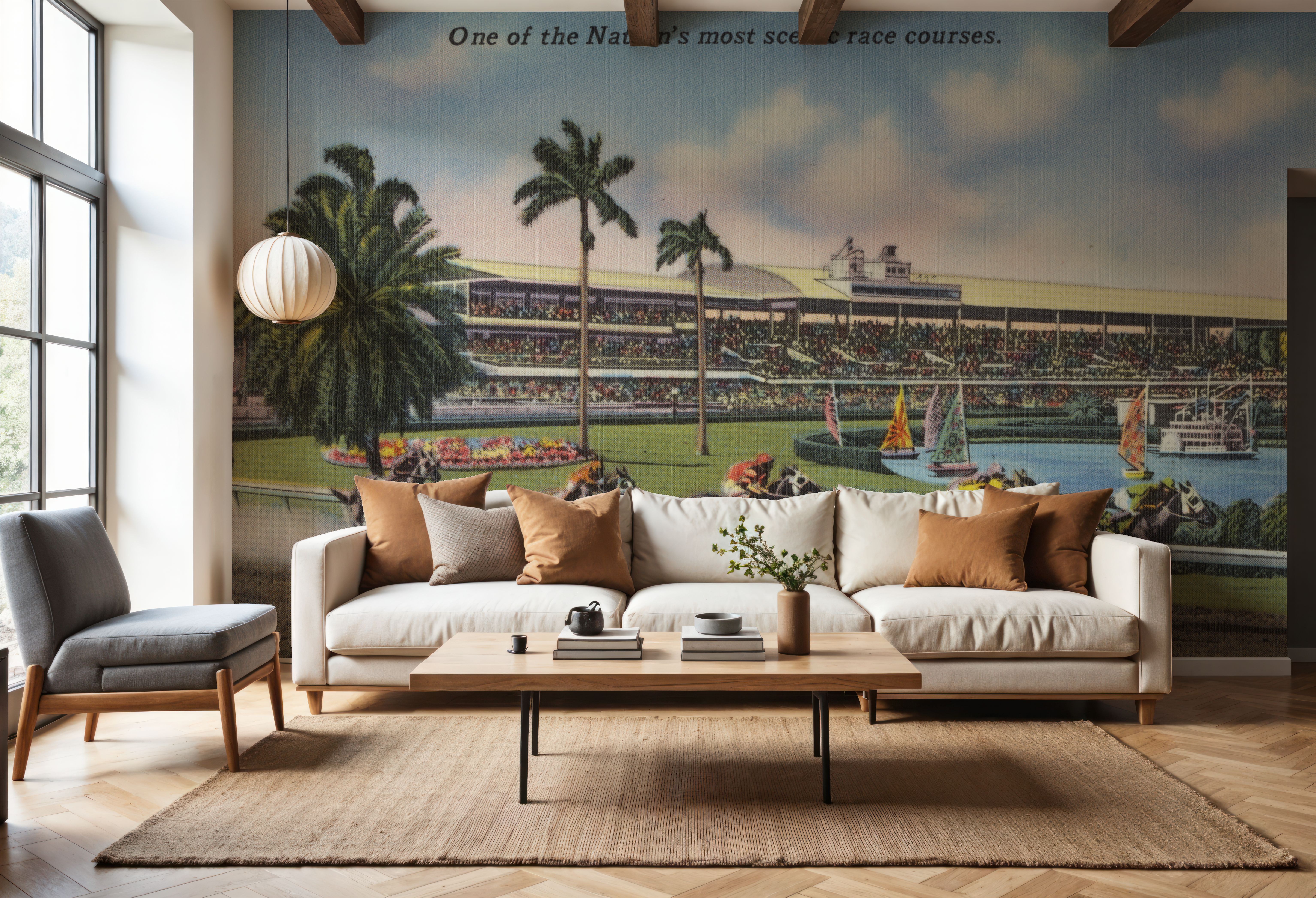 Greetings from Gulfstream Park - Screenprint Postcard