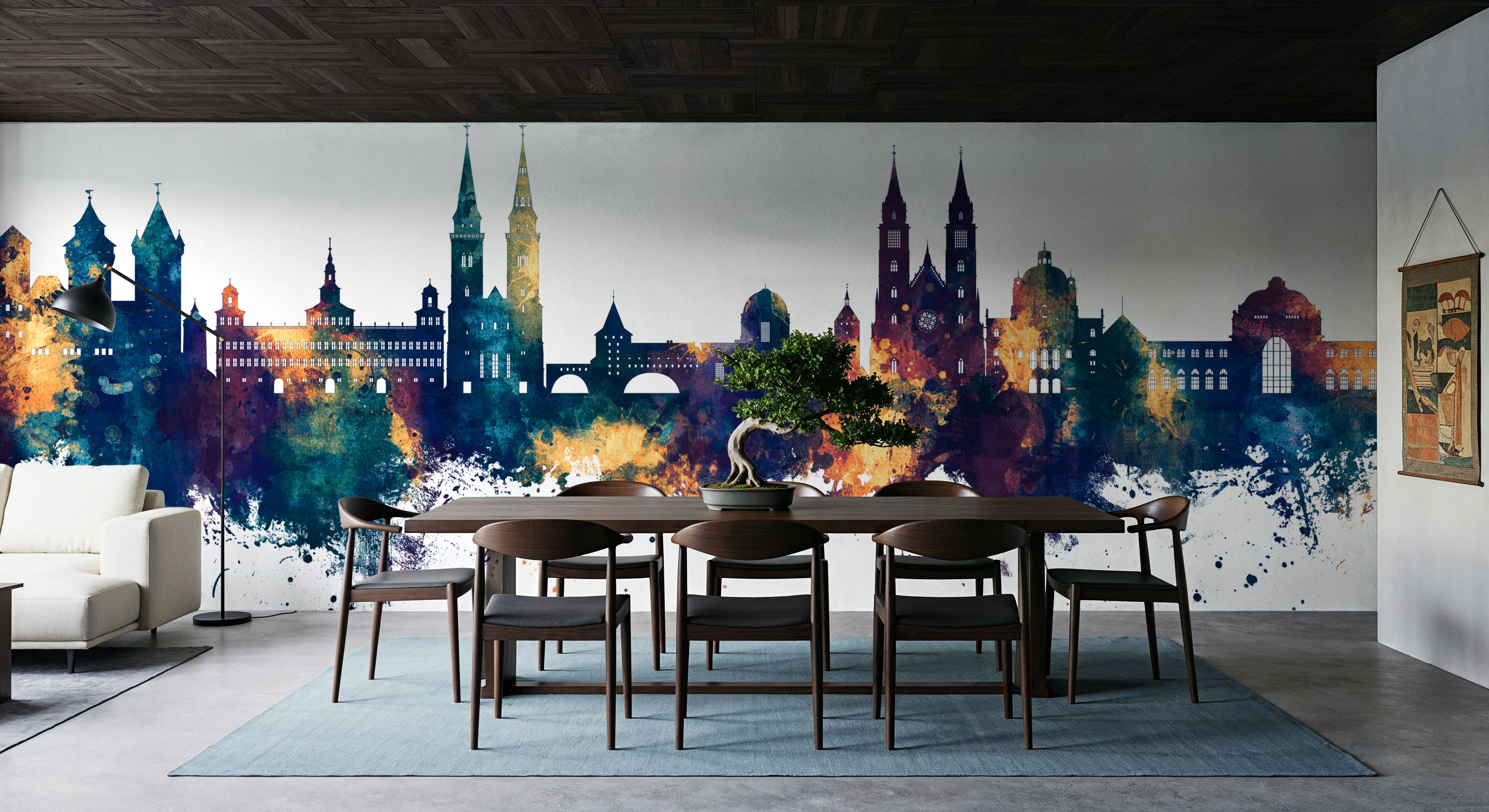 Nürnberg Germany Skyline Blue & Bronze